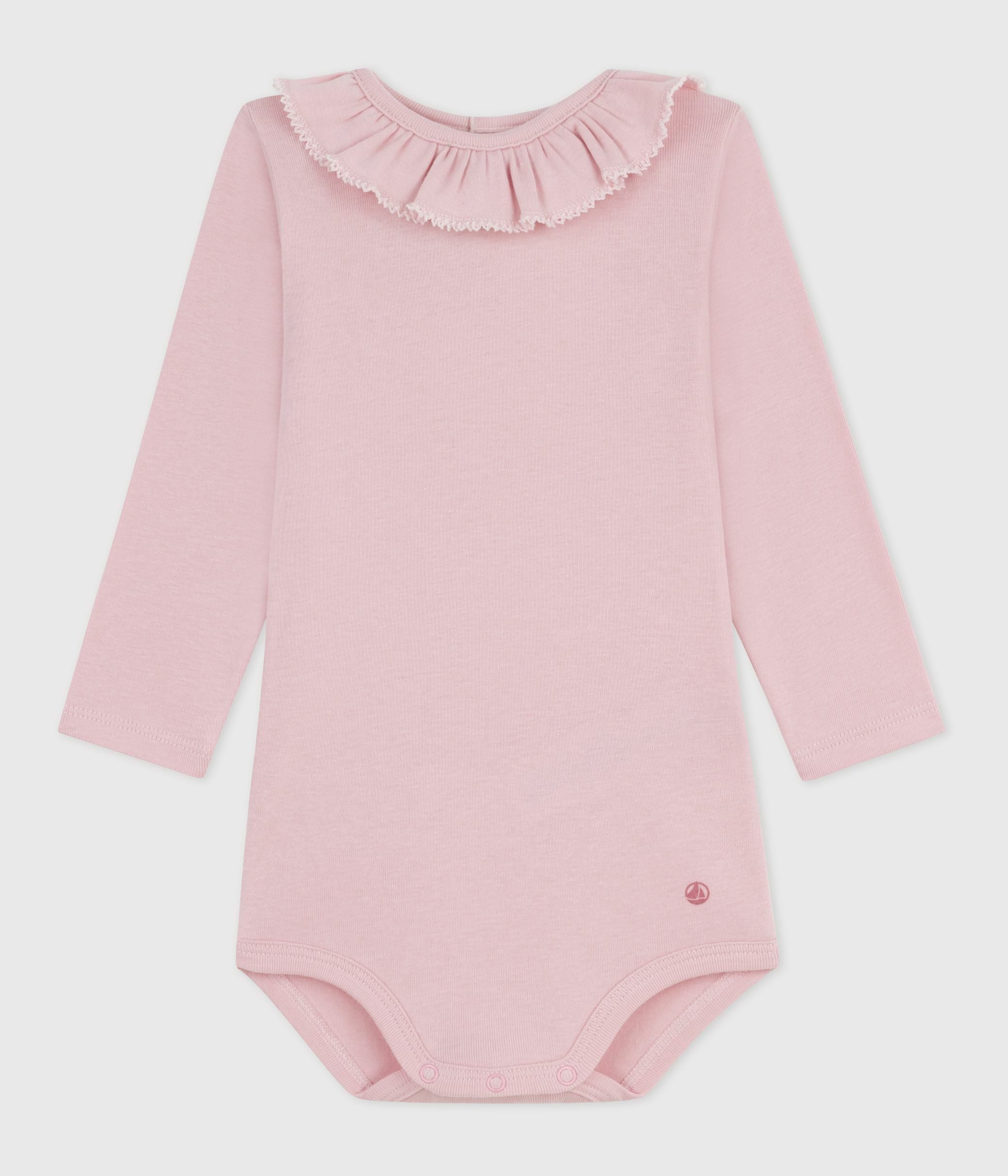 body-bébé-en-coton-à-col,-uni