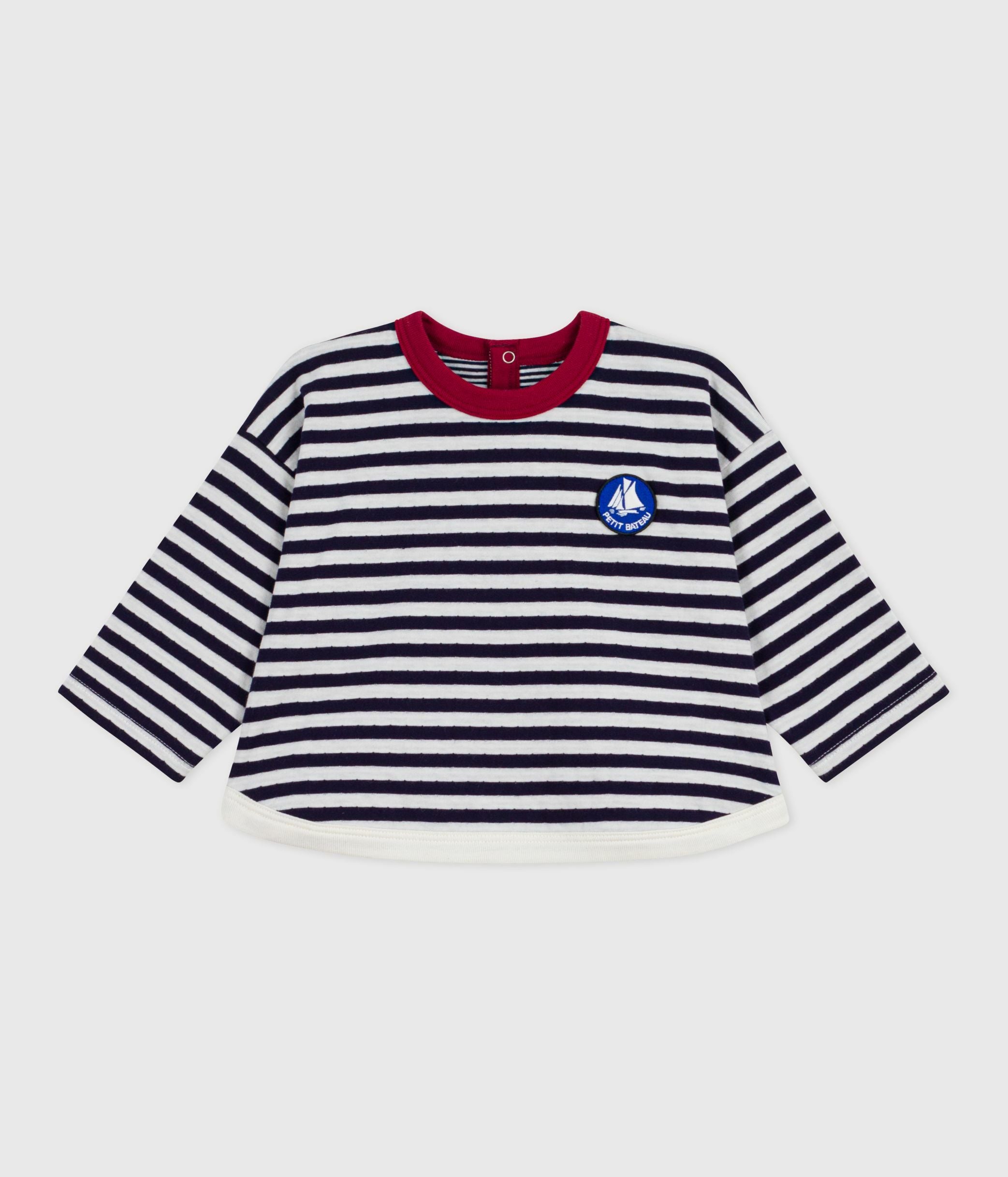 tee-shirt-bébé-en-coton-à-manches-longues,-rayé