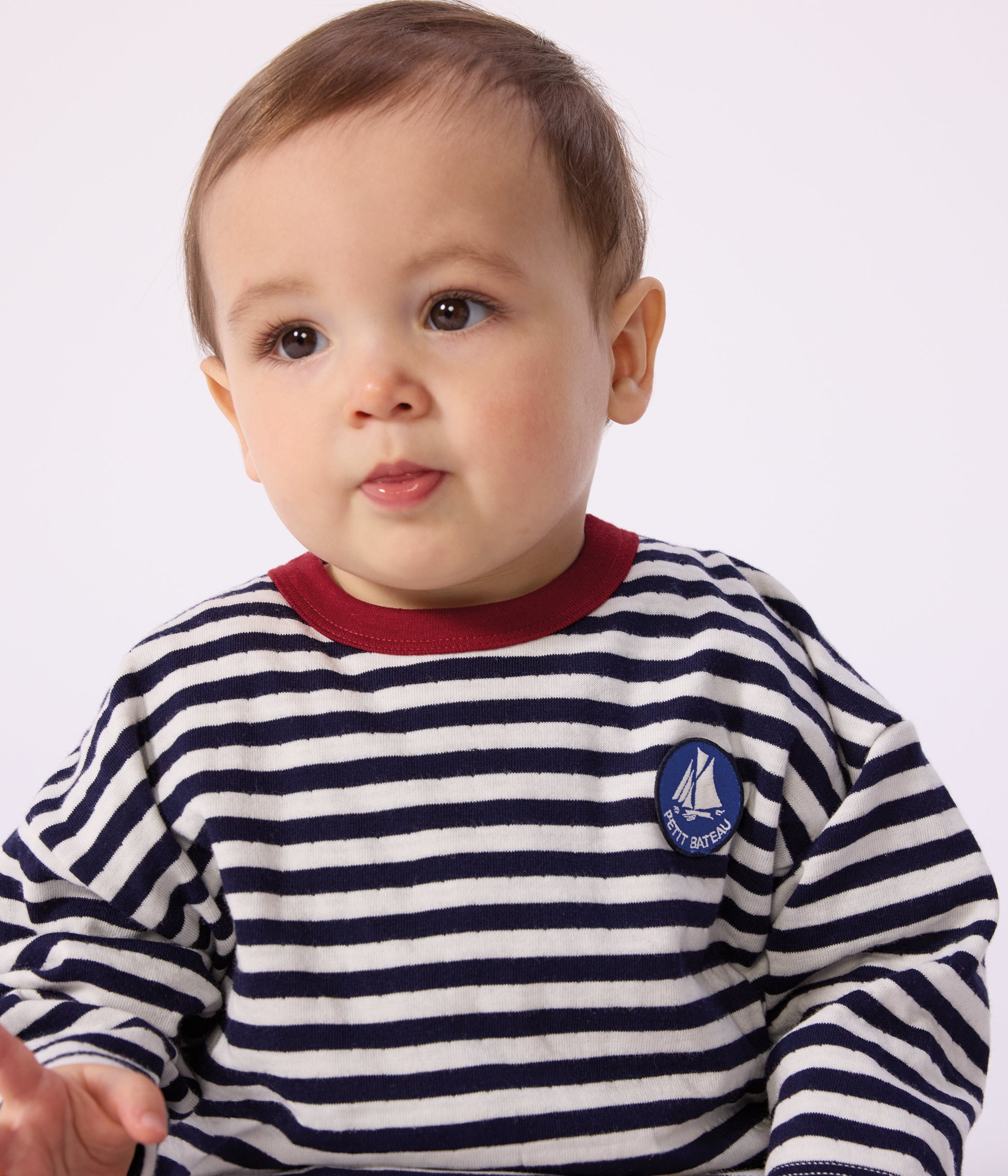 tee-shirt-bébé-en-coton-à-manches-longues,-rayé