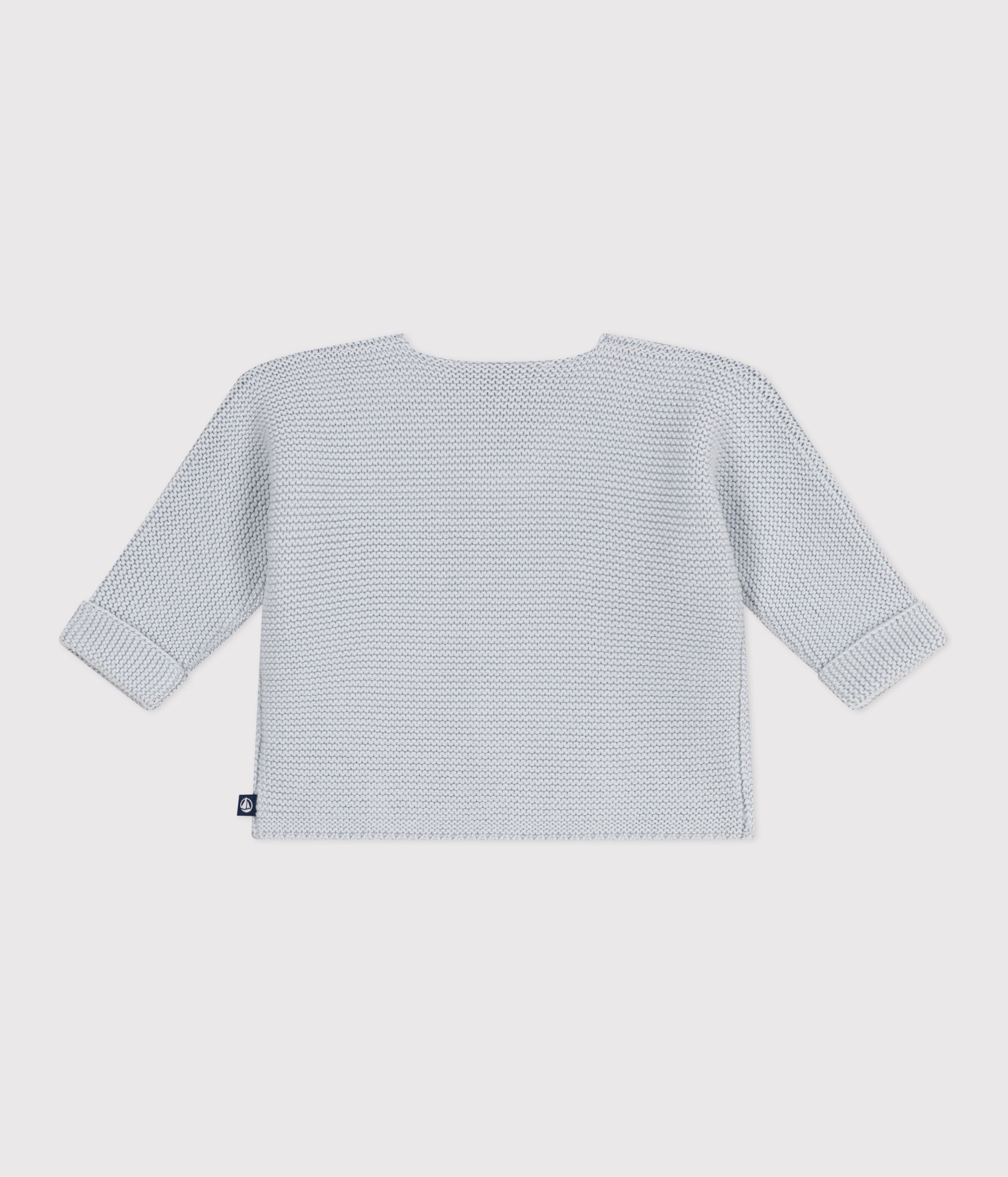 cardigan-bébé-tricot-point-mousse-en-coton