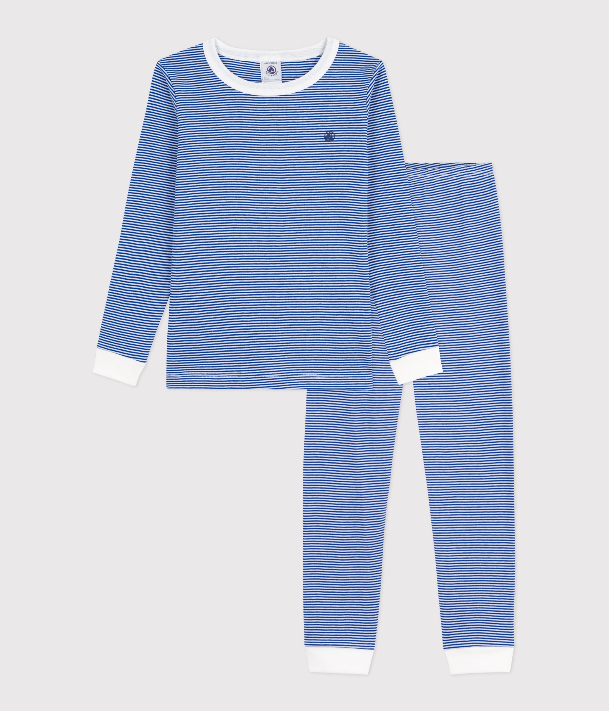 pyjama-enfant-en-coton-jambes-très-ajustées-à-rayures