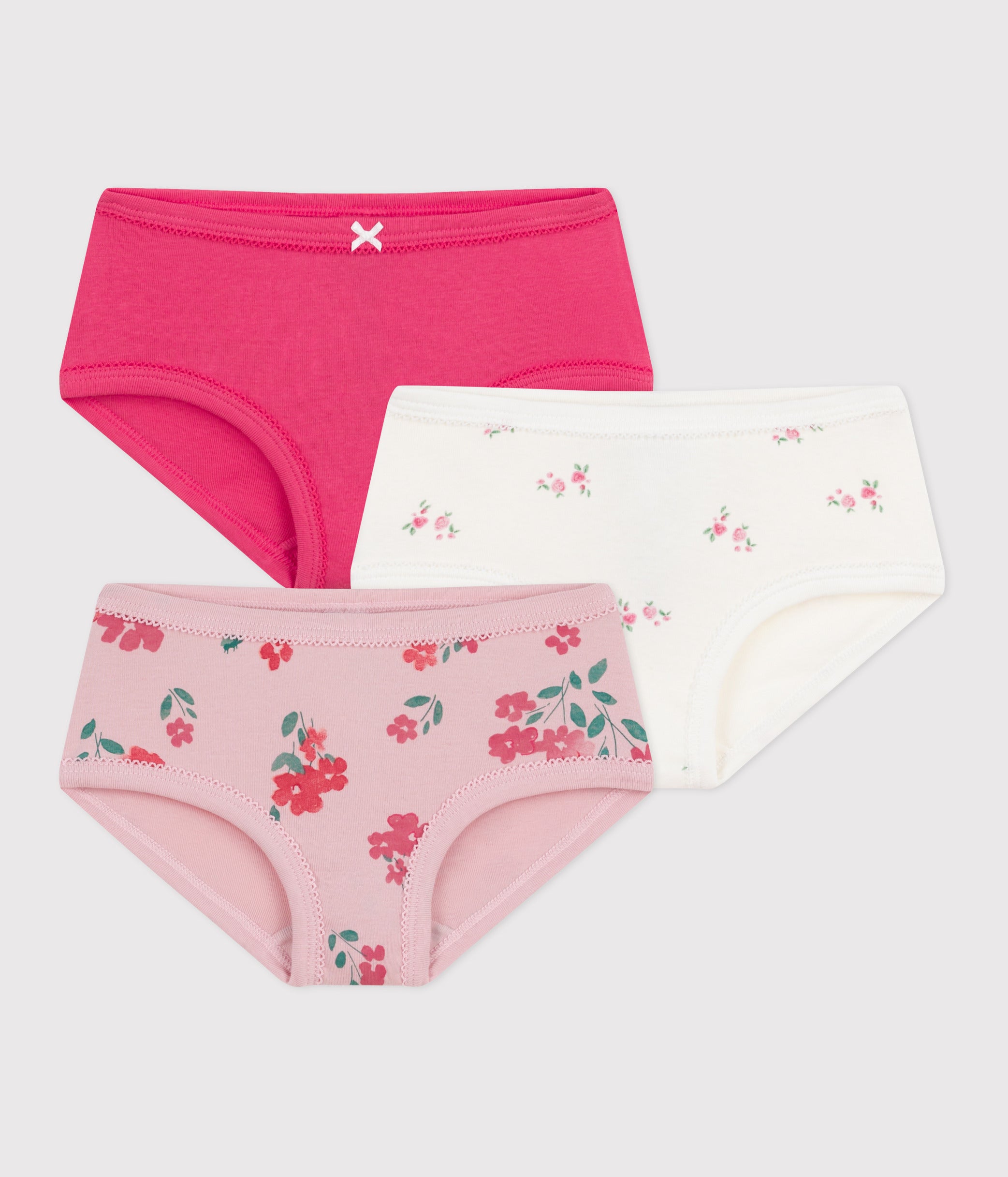 lot-de-3-culottes-enfant-en-coton-taille-haute-imprimé-fleurs