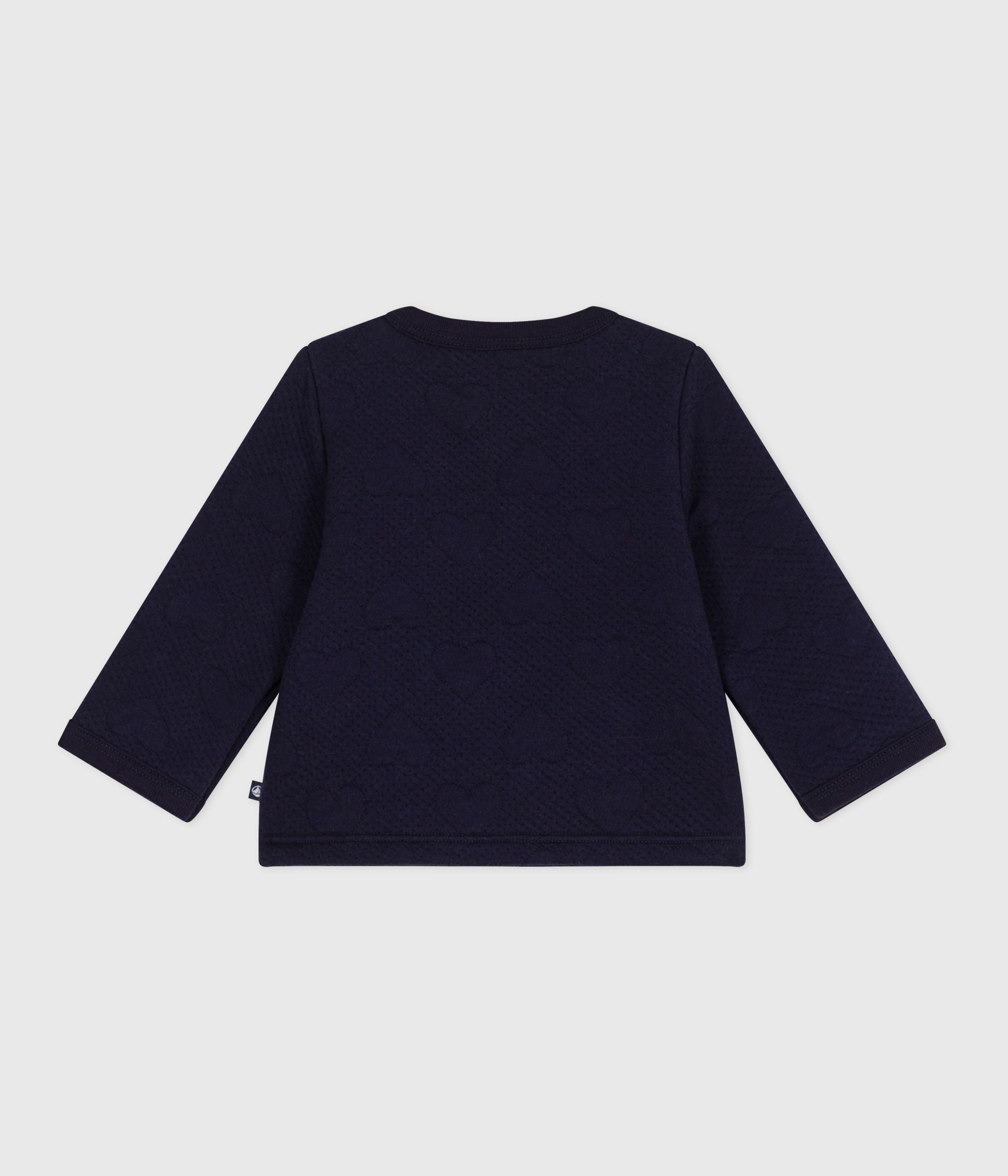 cardigan-bébé-en-coton-épais,-motifs-cœurs