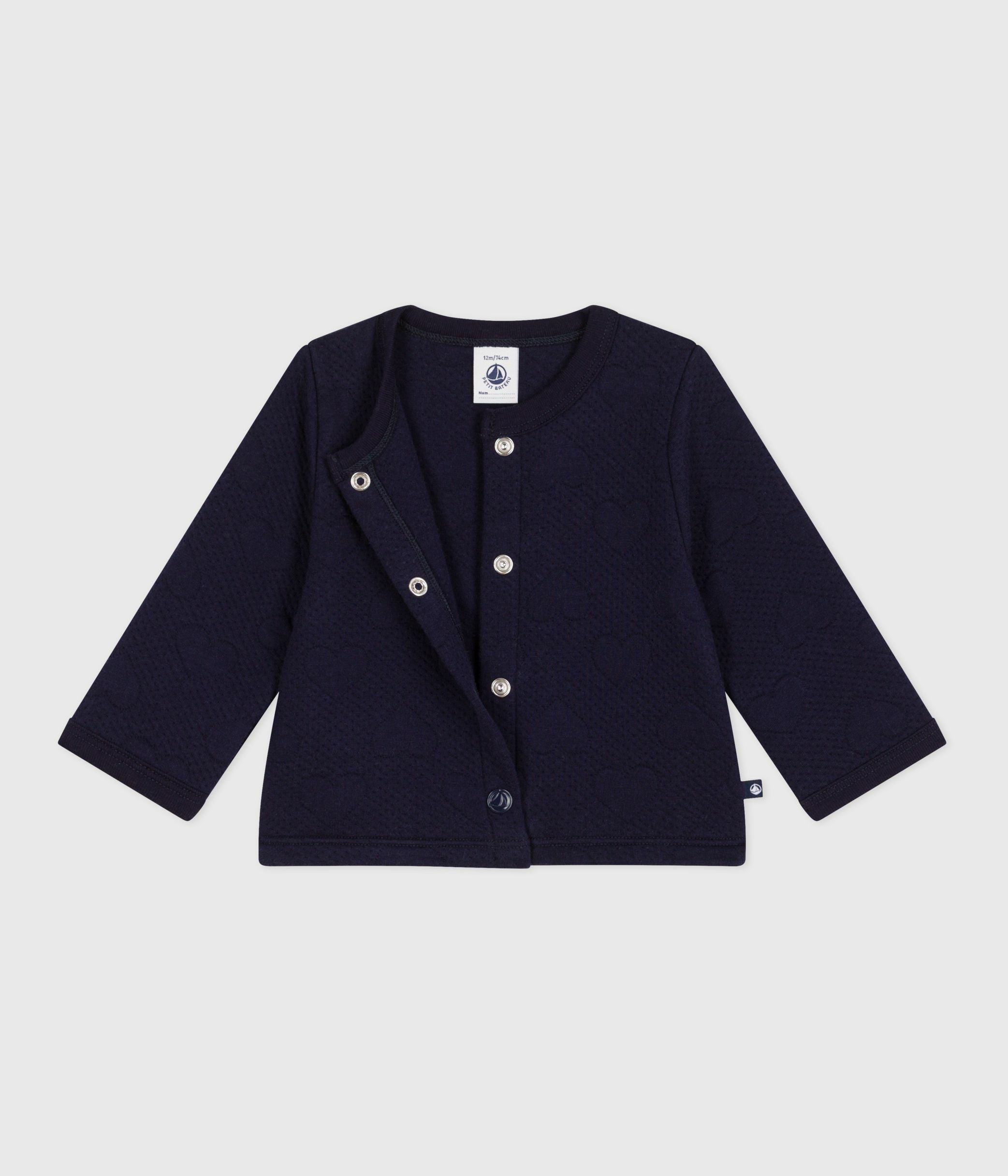 cardigan-bébé-en-coton-épais,-motifs-cœurs