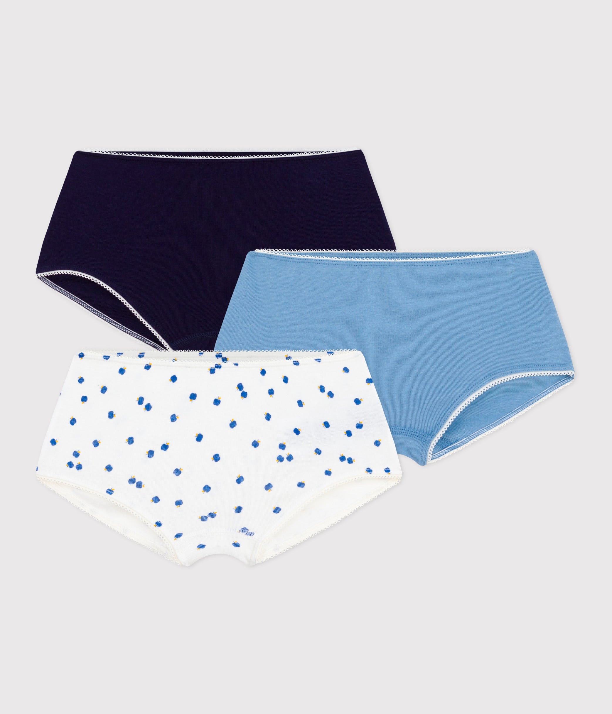 lot-de-3-shorties-enfant-en-coton-imprimé-pommes