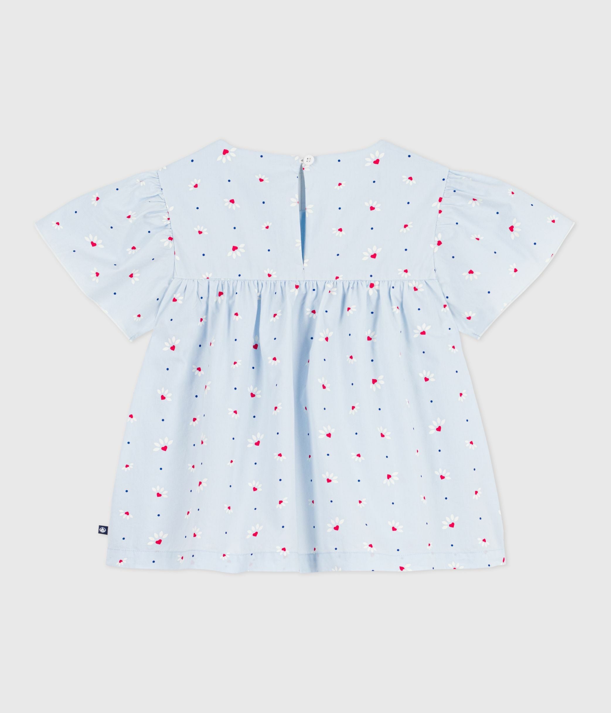 blouse-enfant-en-popeline-de-coton-manches-courtes-imprimée