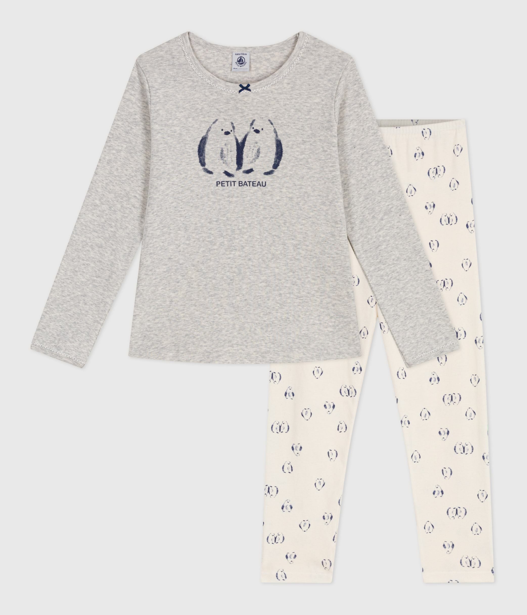 pyjama-enfant-en-coton-imprimé-pingouin