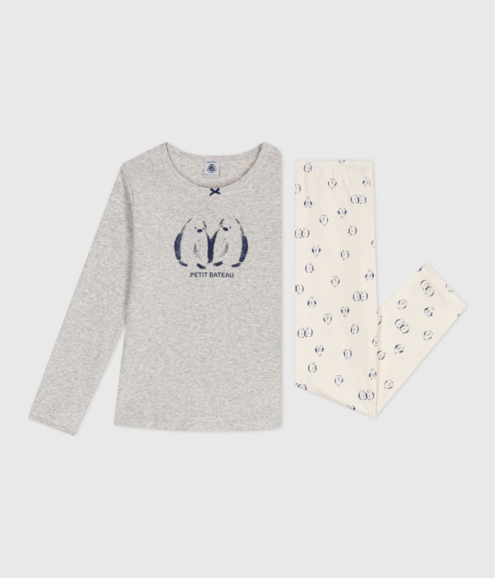 pyjama-enfant-en-coton-imprimé-pingouin