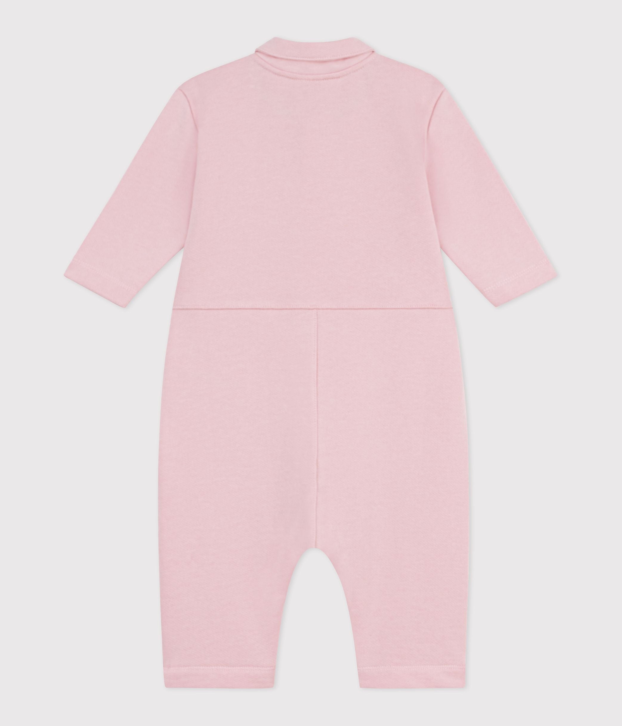 combinaison-longue-bébé-en-coton-uni,-style-pompiste