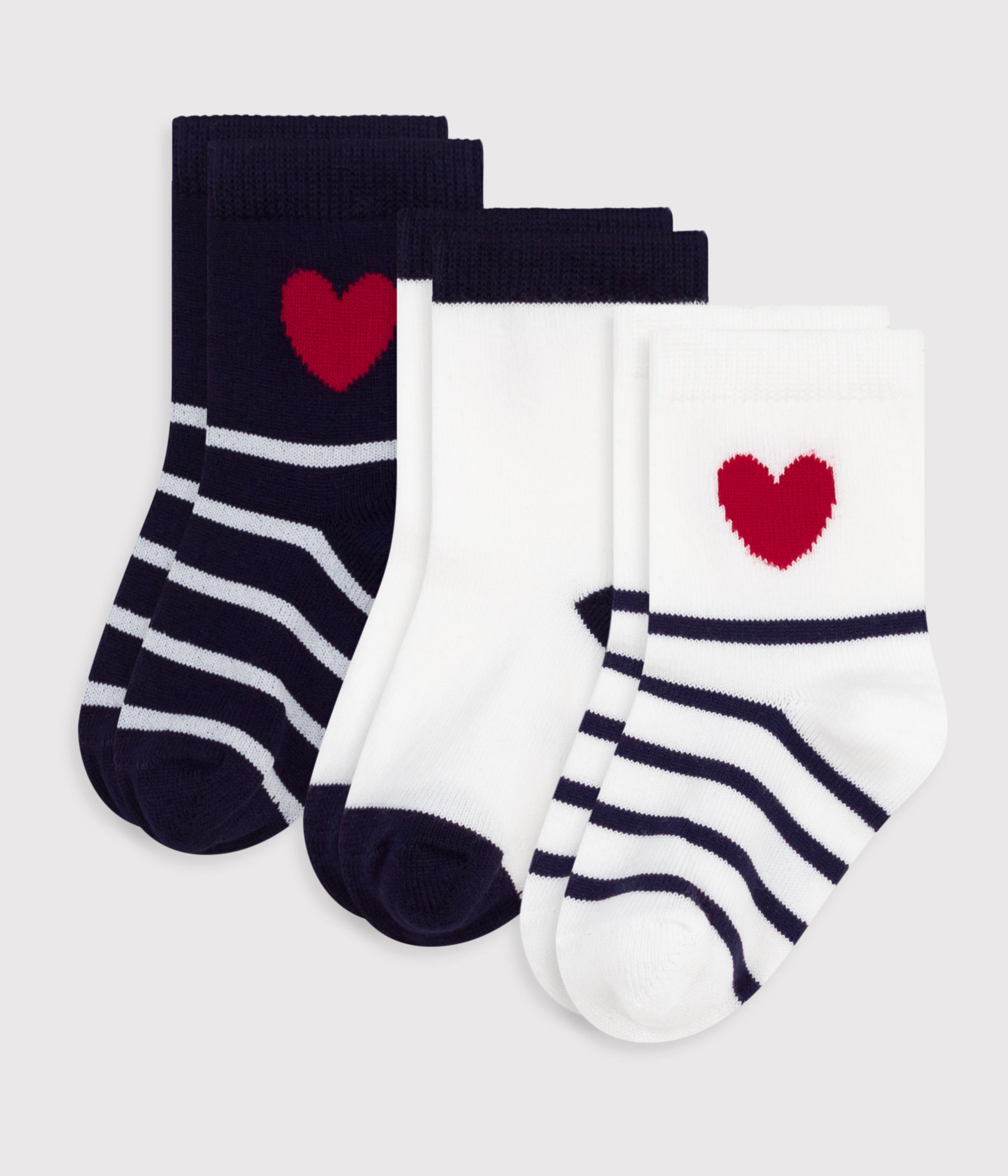 lot-de-3-paires-de-chaussettes-bébé-en-coton-rayures-et-cœurs