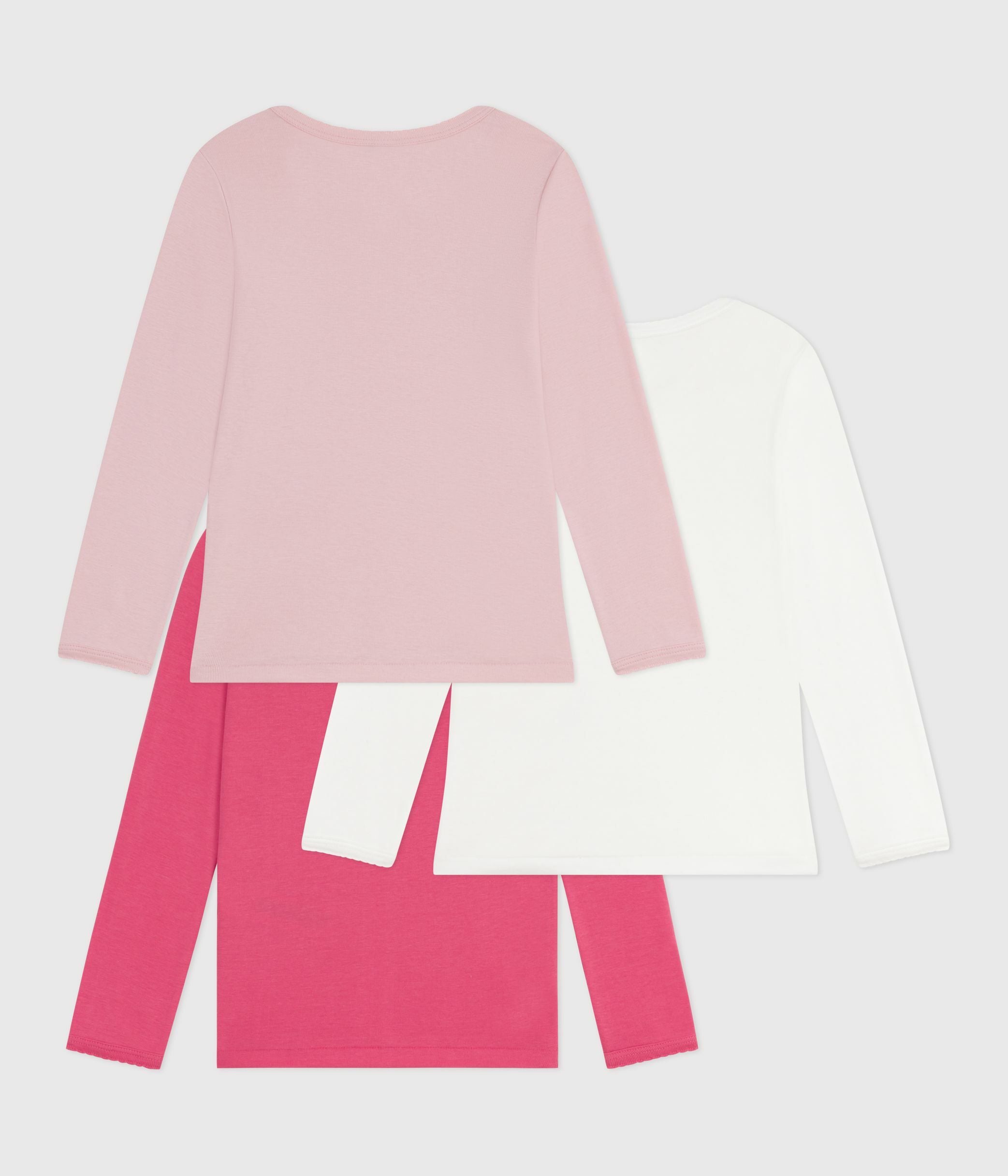 lot-de-3-tee-shirts-enfant-en-coton-à-manches-longues-uni