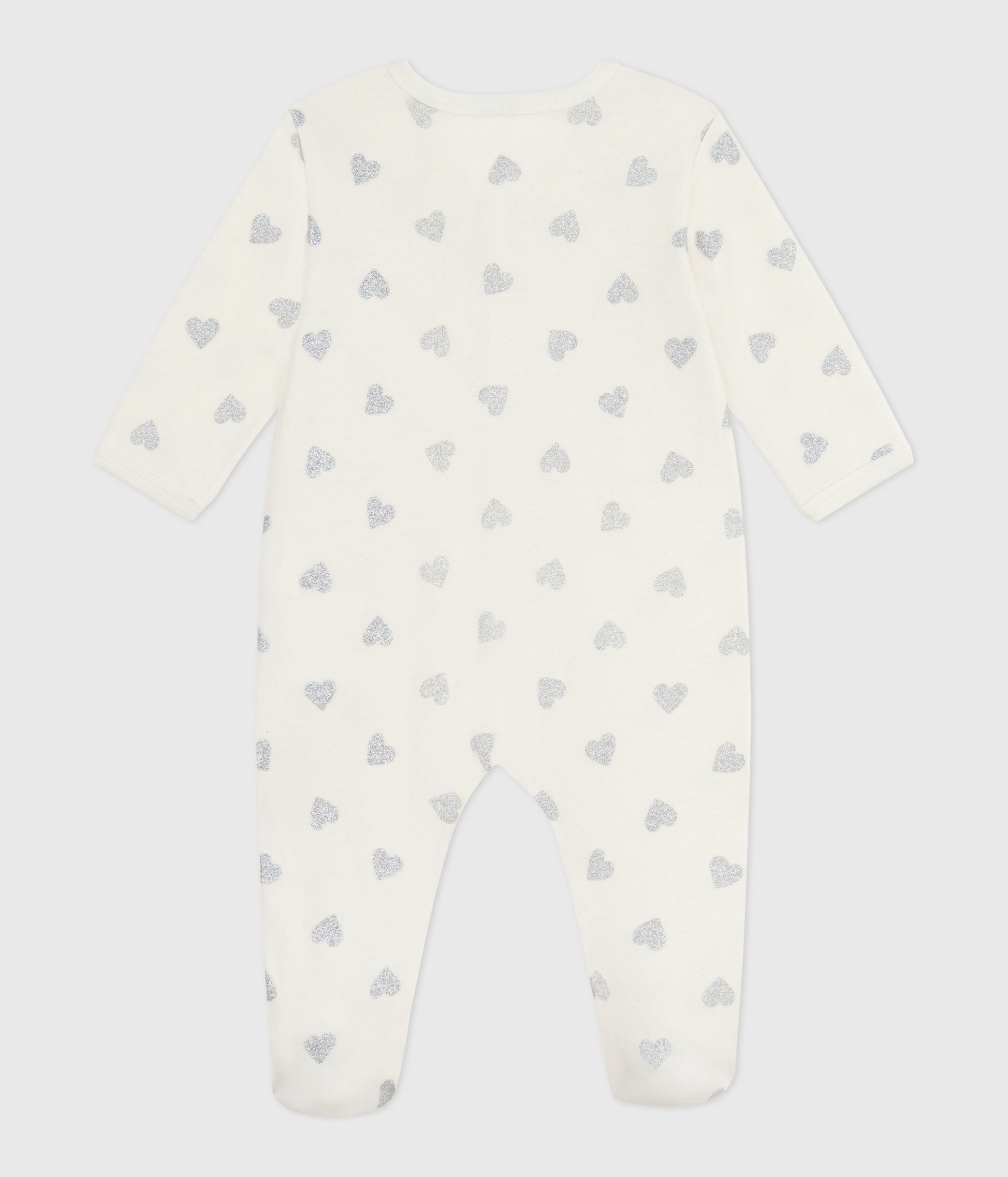 pyjama-bébé-en-coton-imprimé-cœurs-argentés