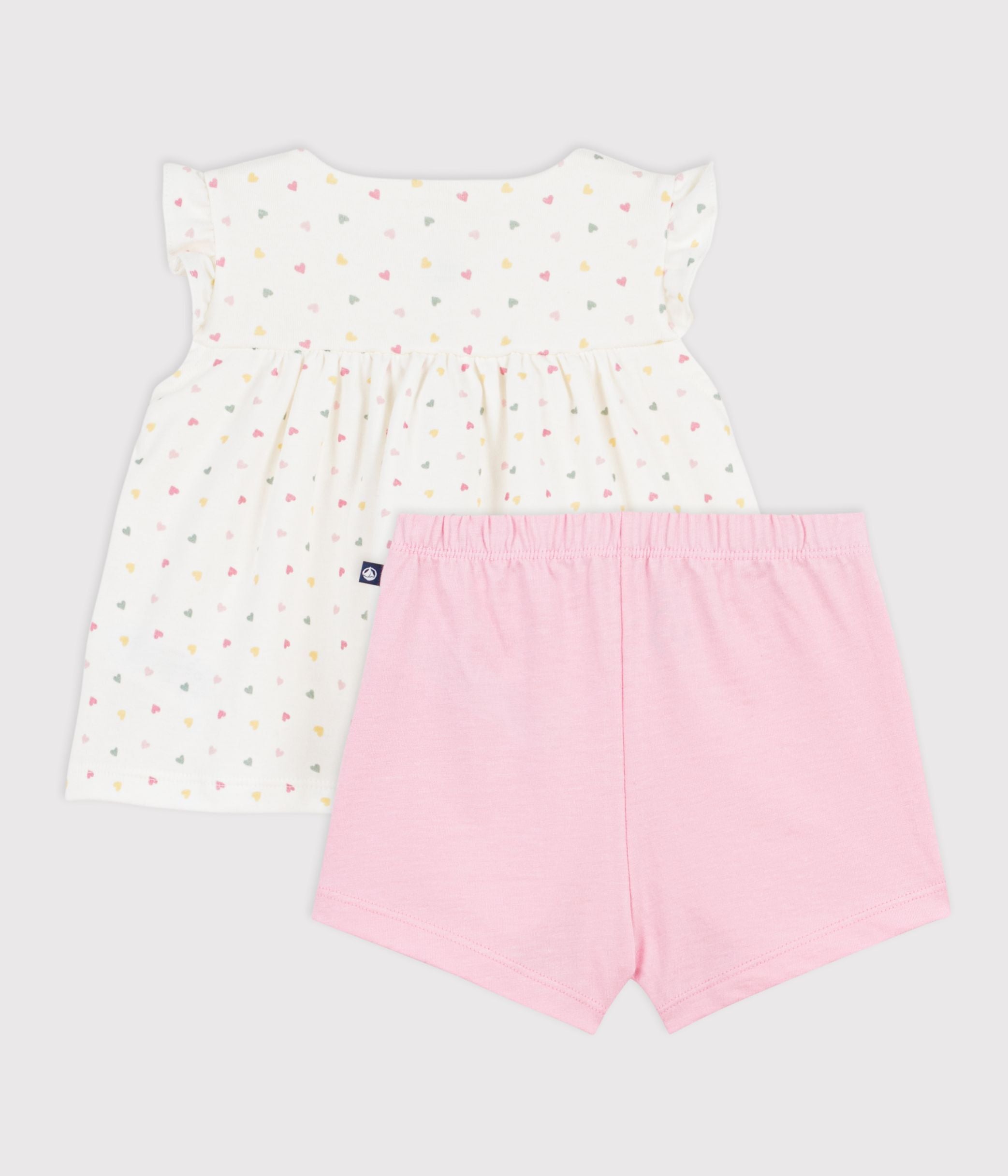 ensemble-2-pièces-bébé-en-coton-imprimé-mini-coeurs