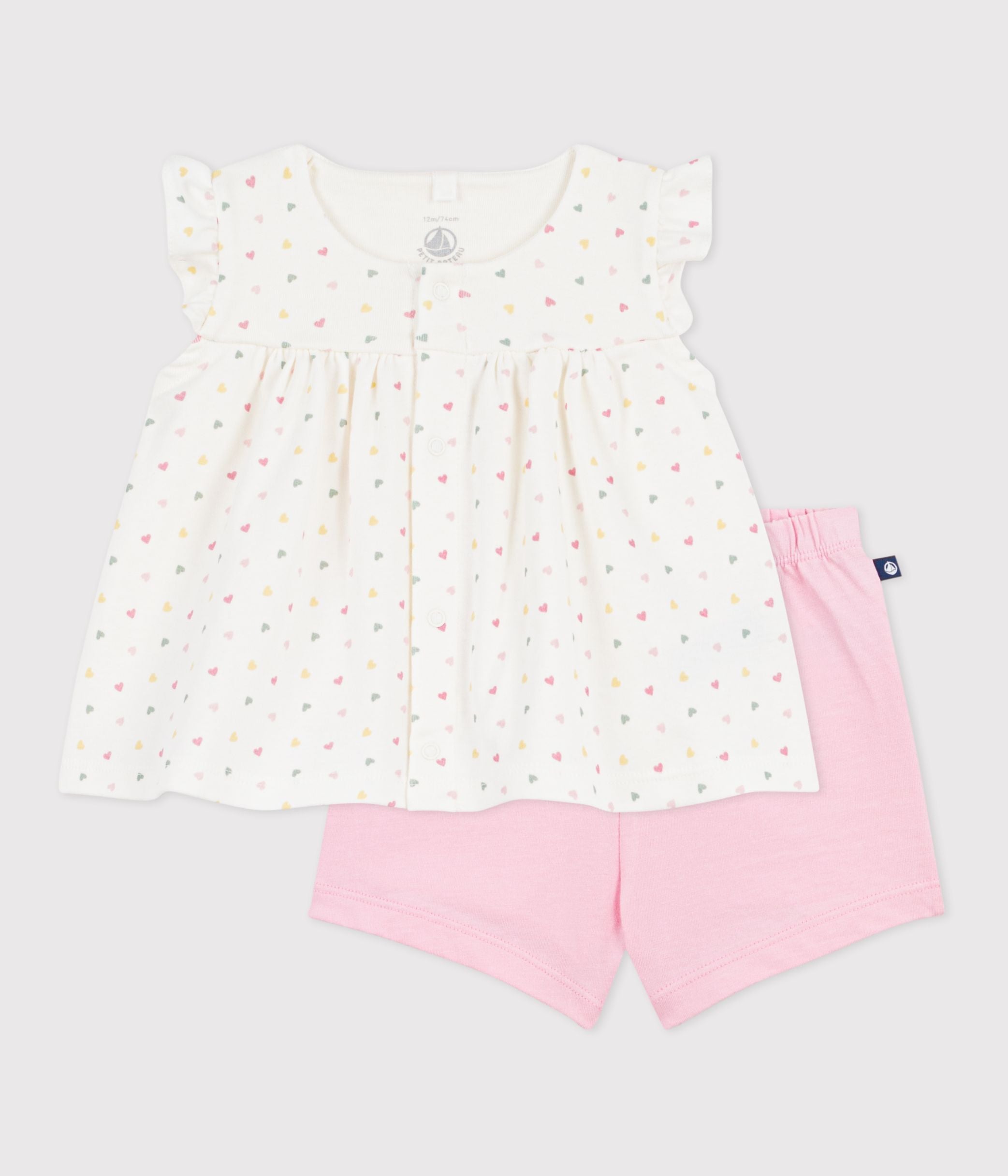 ensemble-2-pièces-bébé-en-coton-imprimé-mini-coeurs