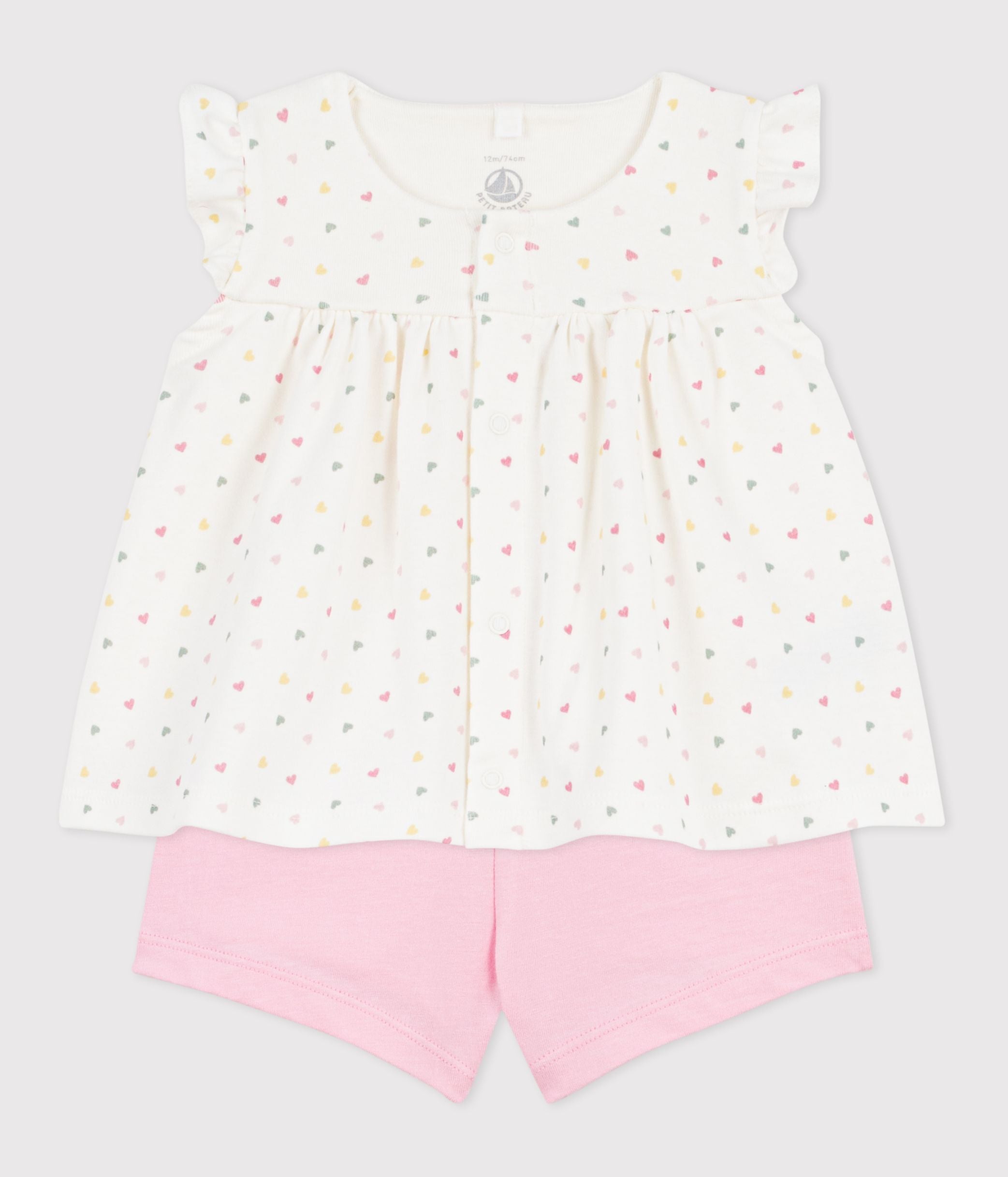 ensemble-2-pièces-bébé-en-coton-imprimé-mini-coeurs