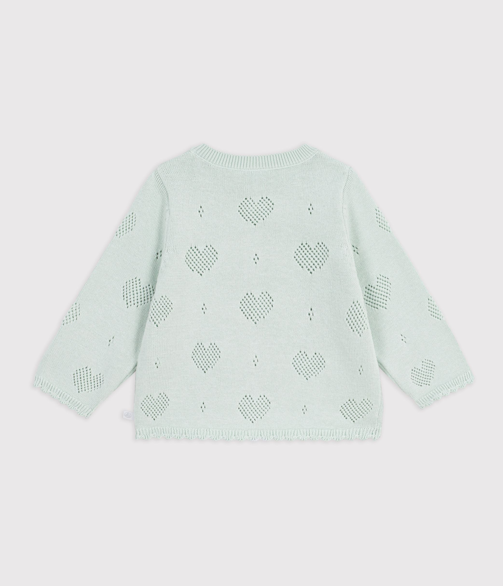 cardigan-bébé-en-coton-à-motifs-coeurs