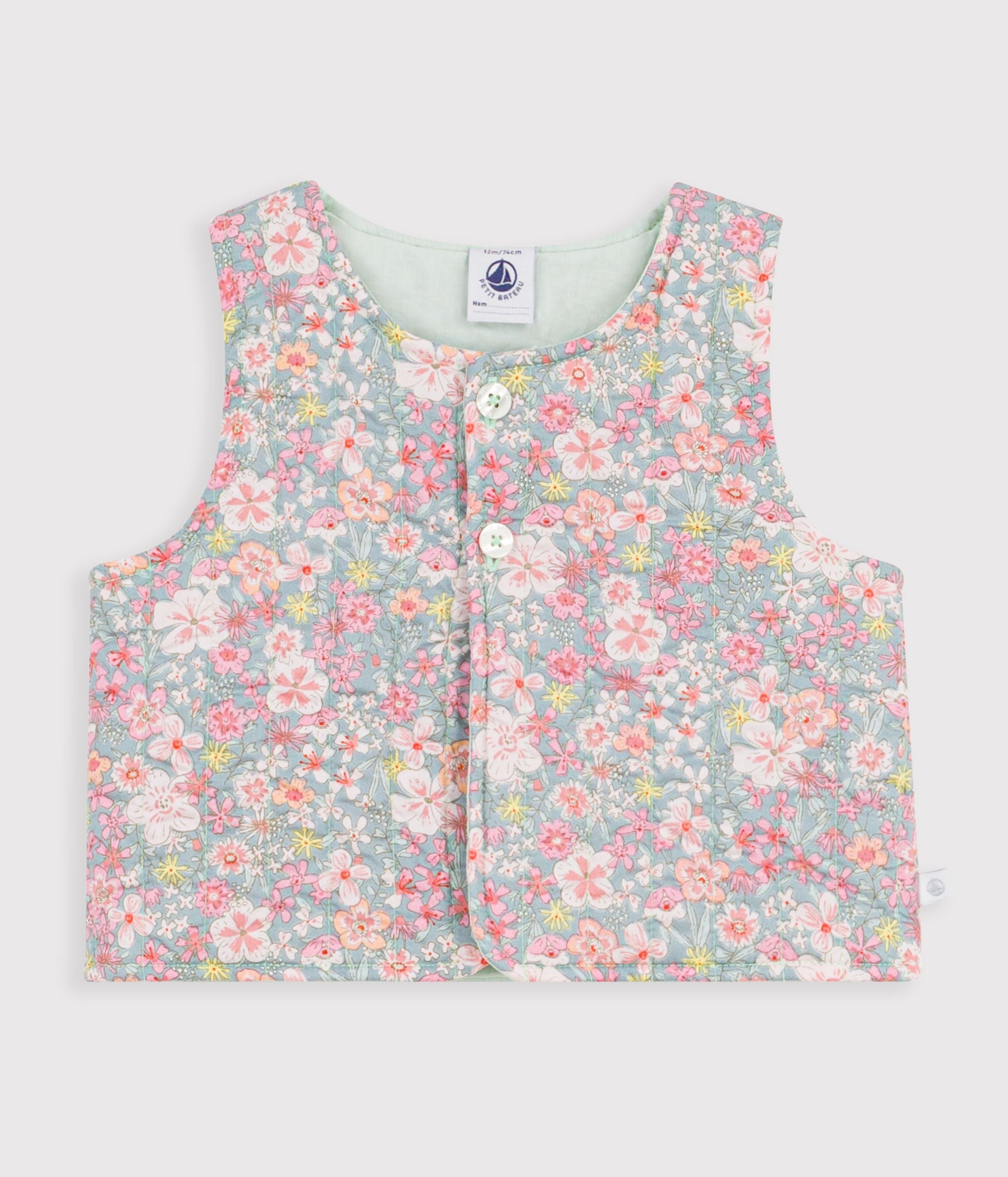 gilet-bébé-sans-manches-en-coton-imprimé-fleurs