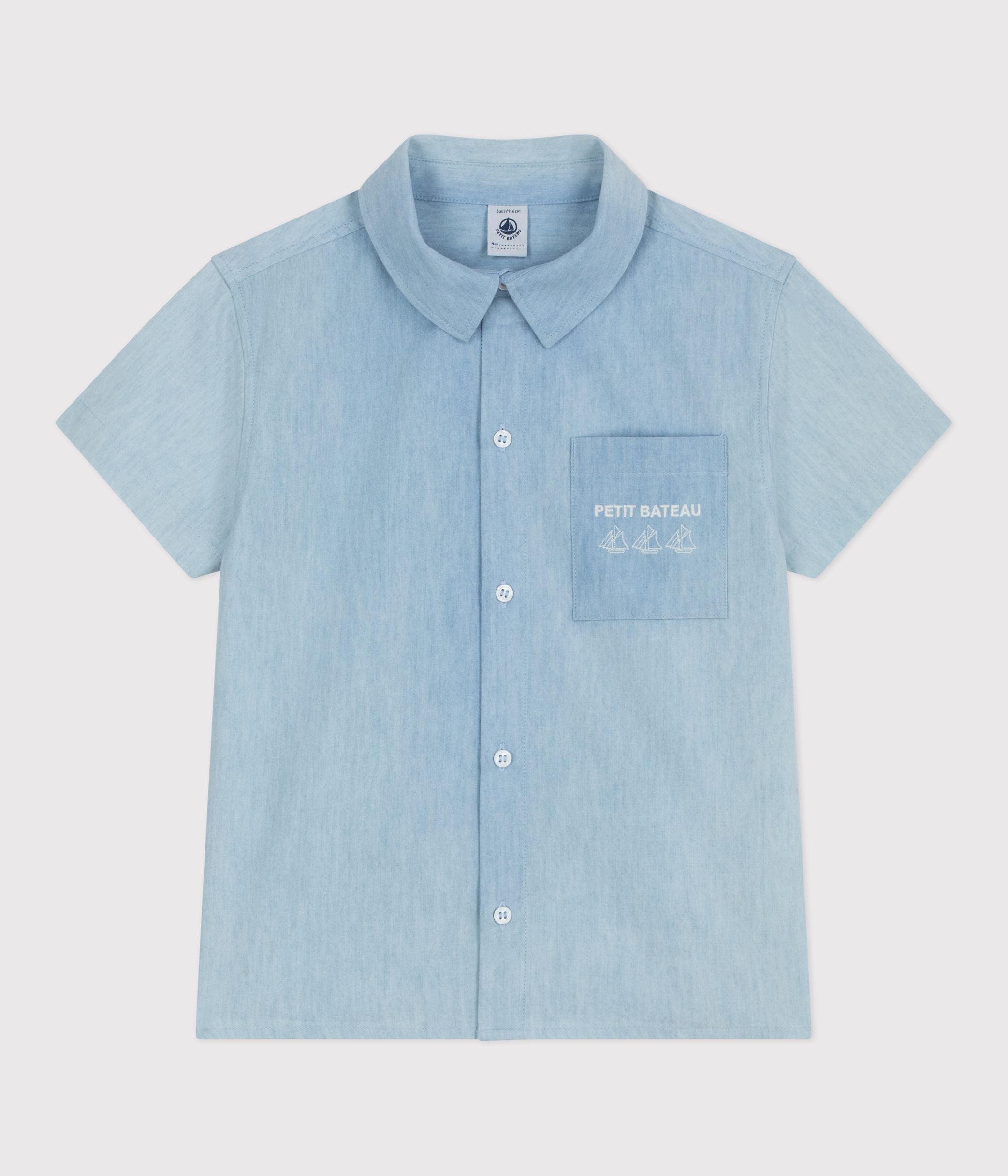 chemise-enfant-en-coton-à-manches-courtes