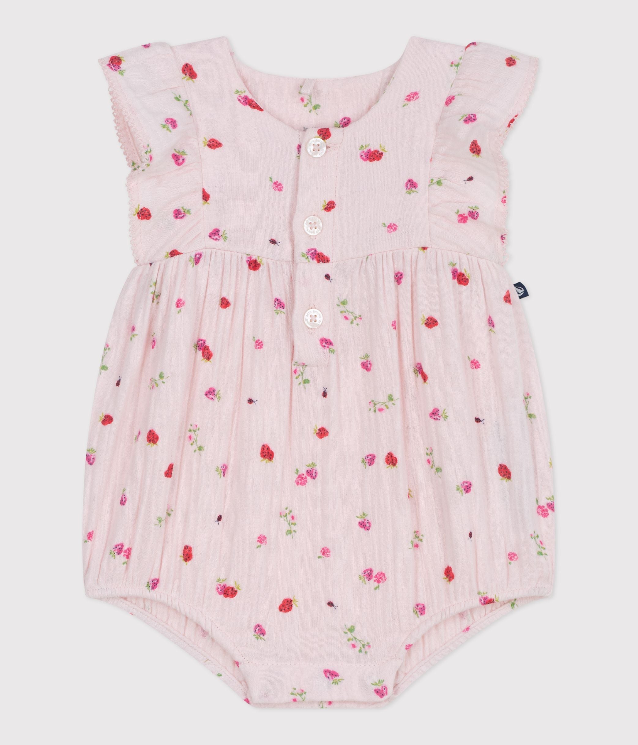 barboteuse-bébé-en-gaze-de-coton,-imprimée-fleurs