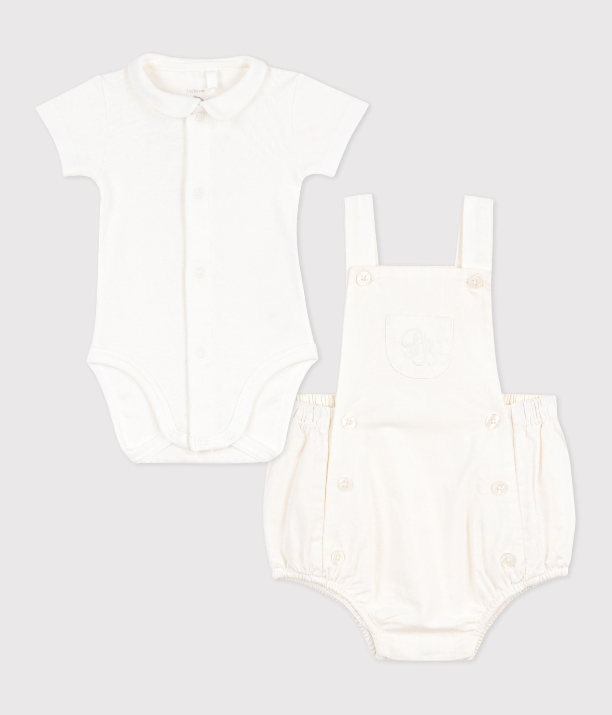 ensemble-2-pièces-bébé-en-coton/lin-avec-détail-brodé