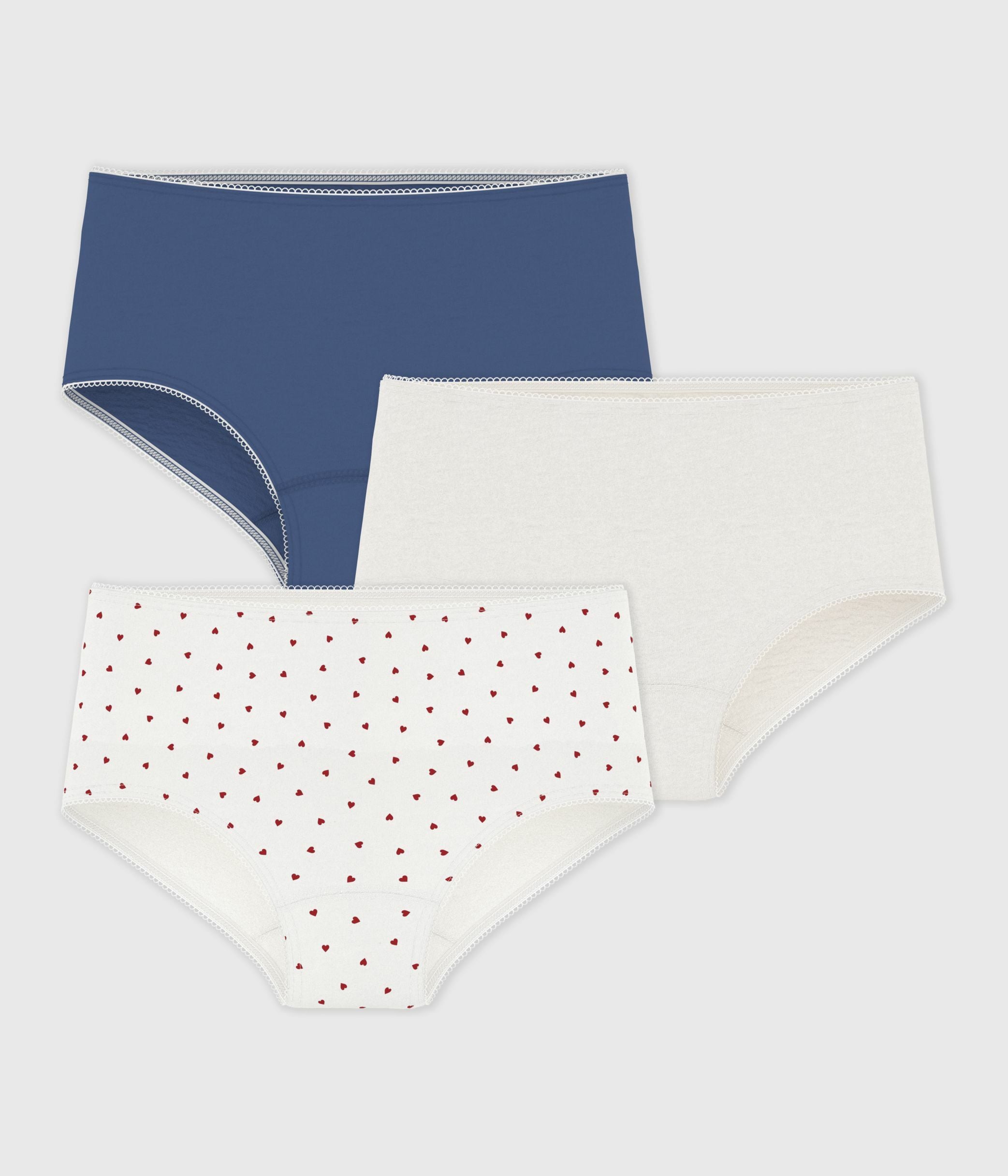 lot-de-3-shorties-enfant-en-coton-et-élasthanne-imprimé-coeurs
