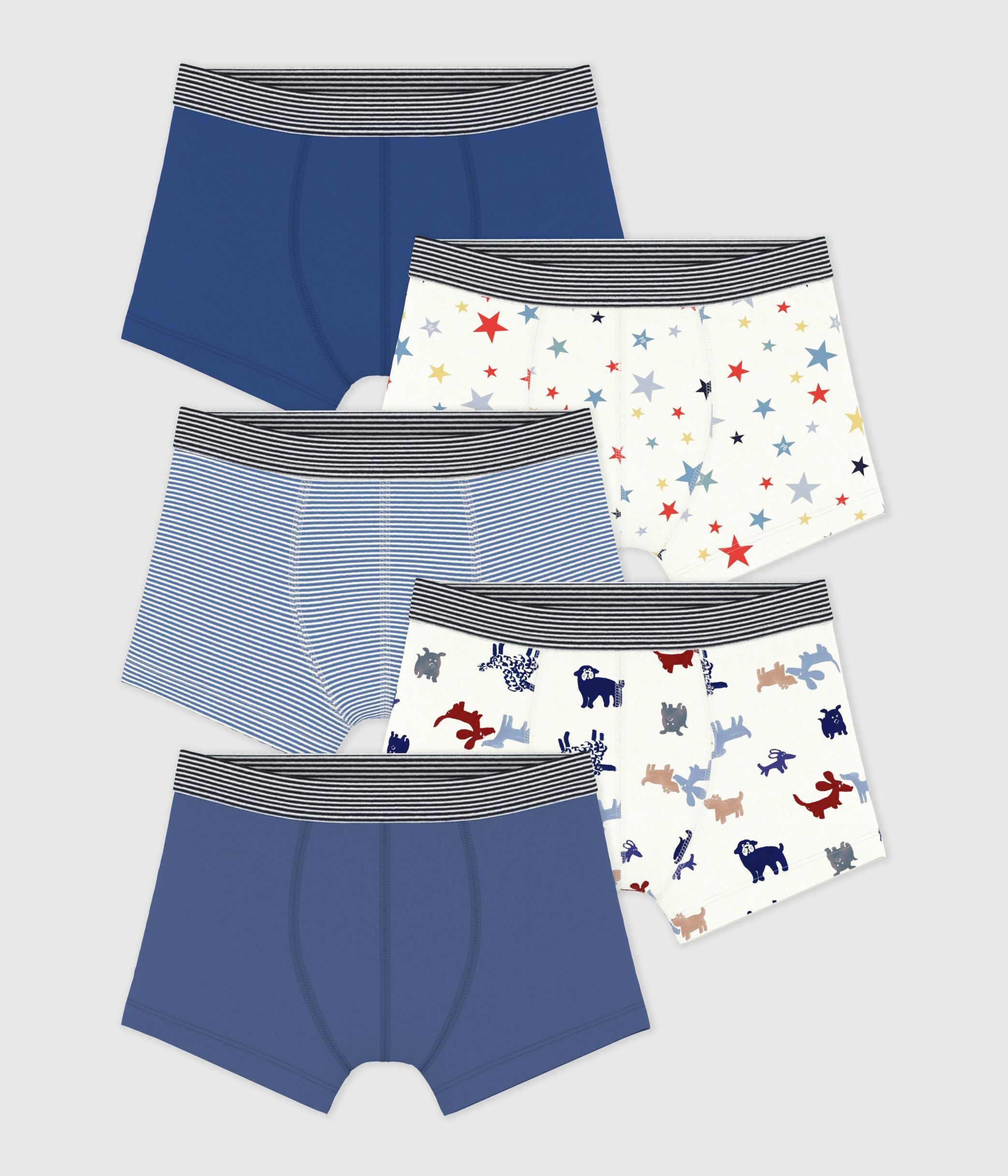 lot-de-5-boxers-enfant-en-coton-imprimé