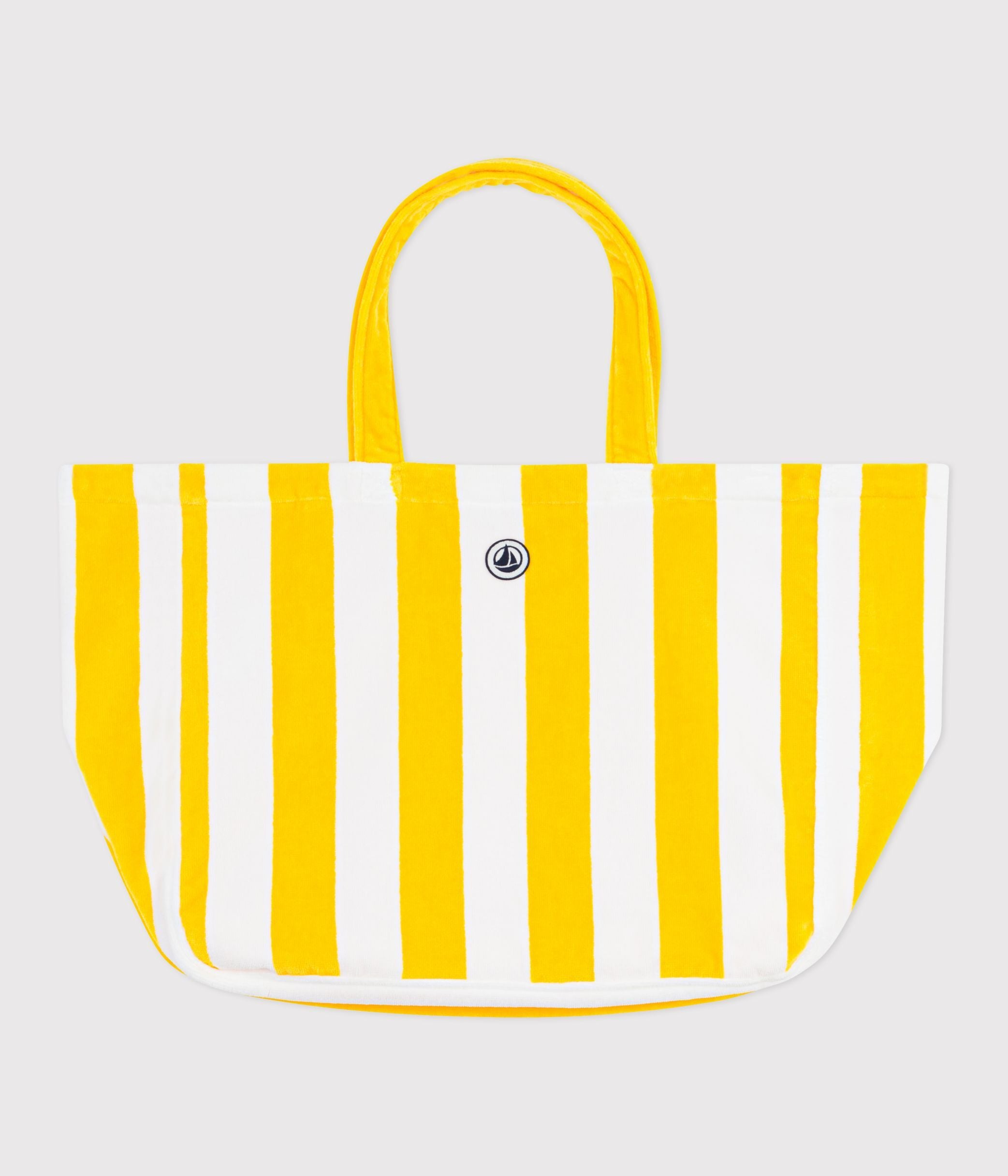 sac-de-plage-femme-en-coton-éponge-à-rayures