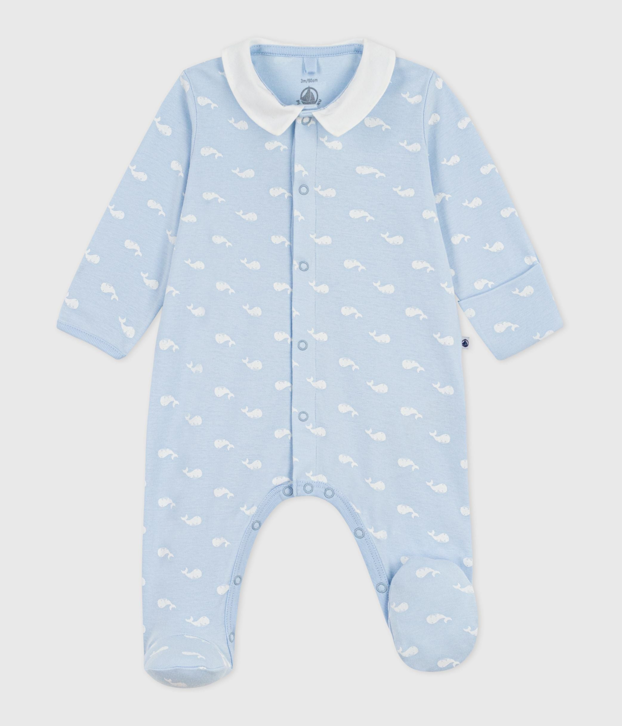 pyjama-bébé-en-coton-à-col-imprimé-baleine