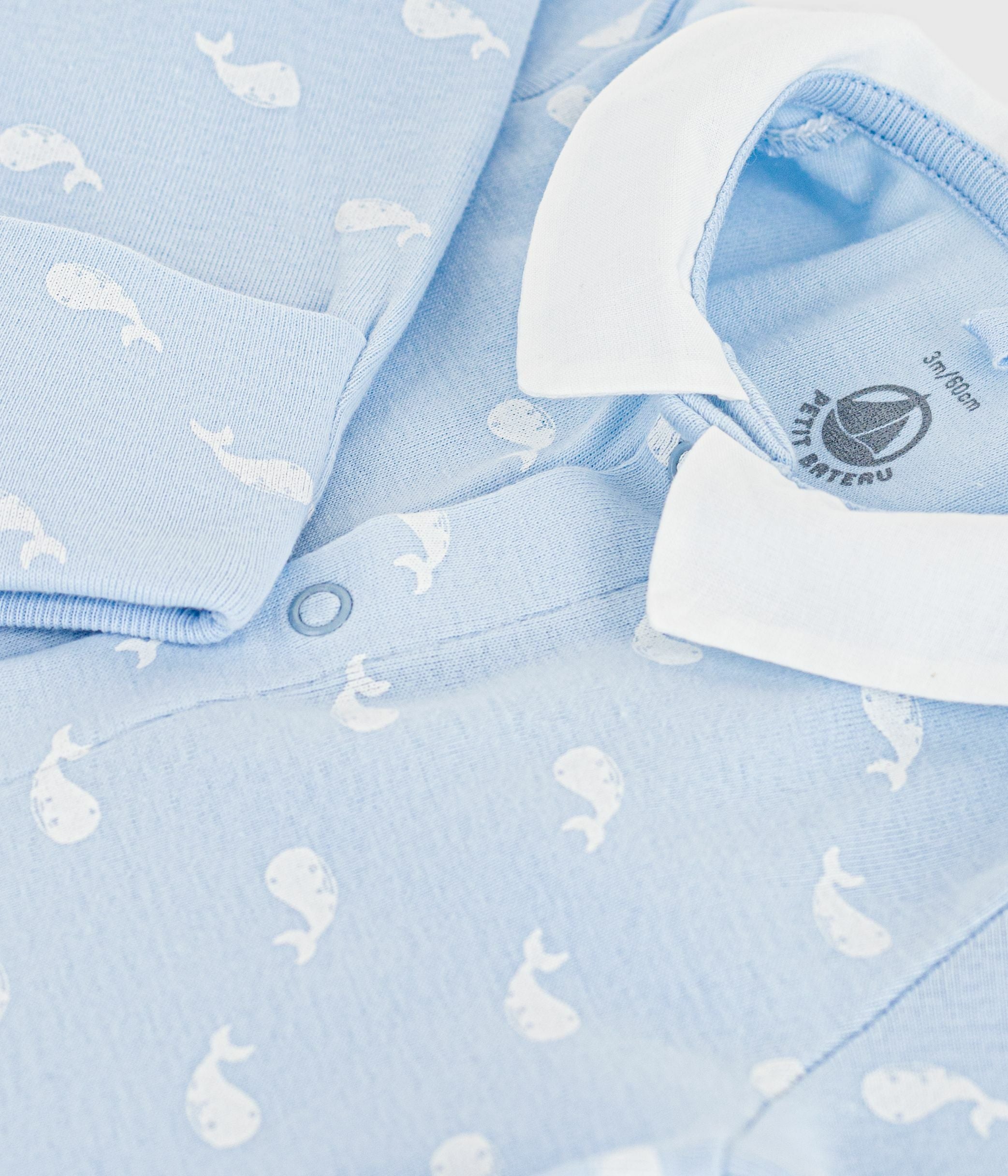 pyjama-bébé-en-coton-à-col-imprimé-baleine