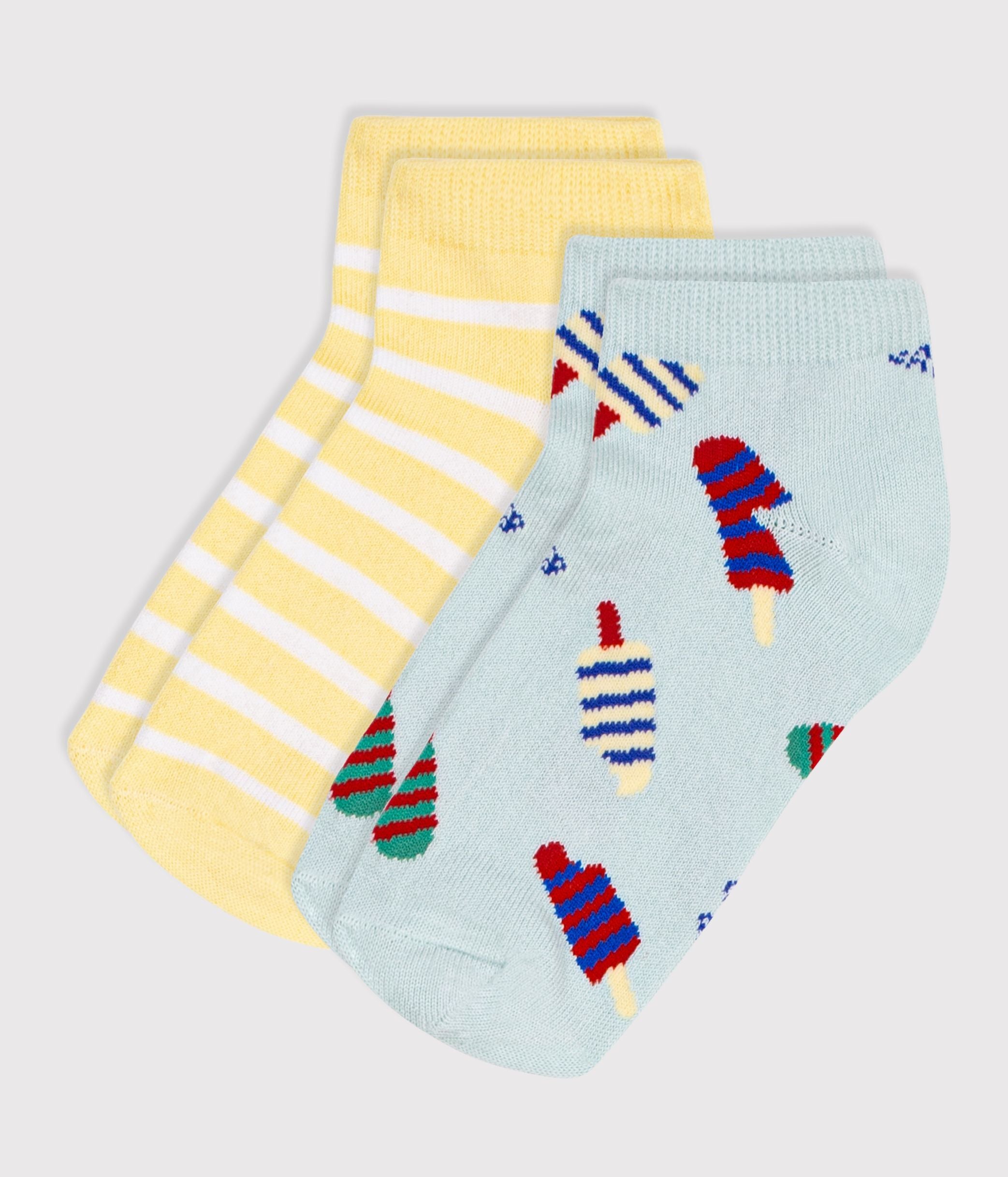 lot-de-2-paires-de-chaussettes-enfant-en-coton-imprimés-glaces