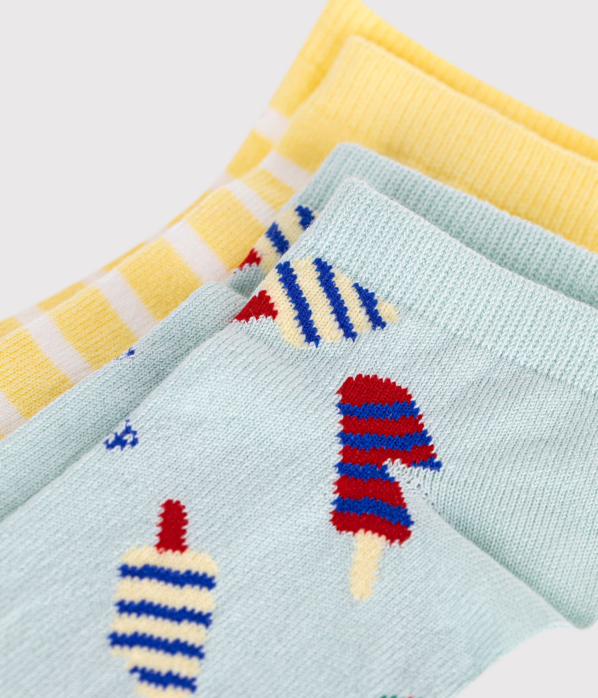 lot-de-2-paires-de-chaussettes-enfant-en-coton-imprimés-glaces