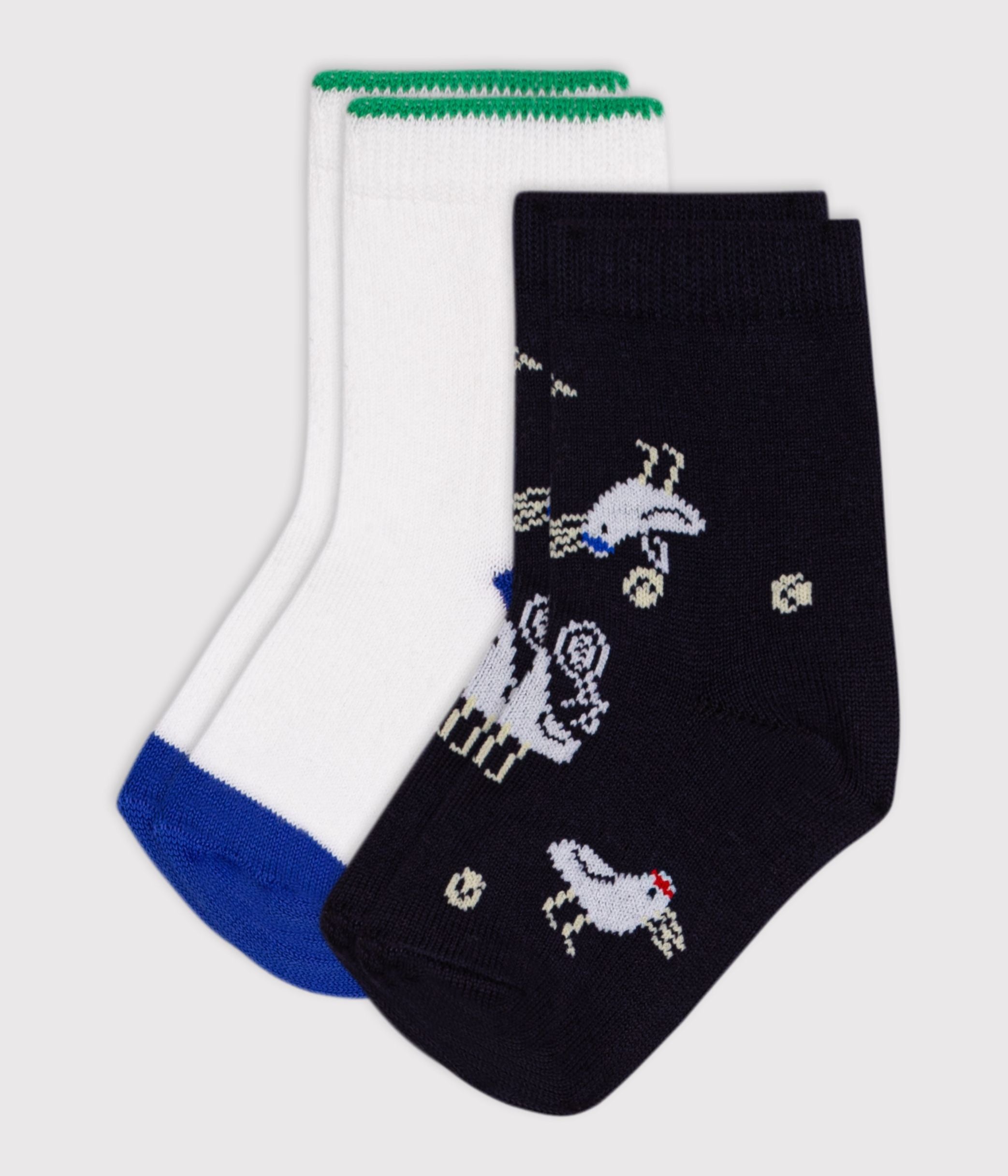 lot-de-2-paires-de-chaussettes-bébé-en-coton-mouettes-et-rayures