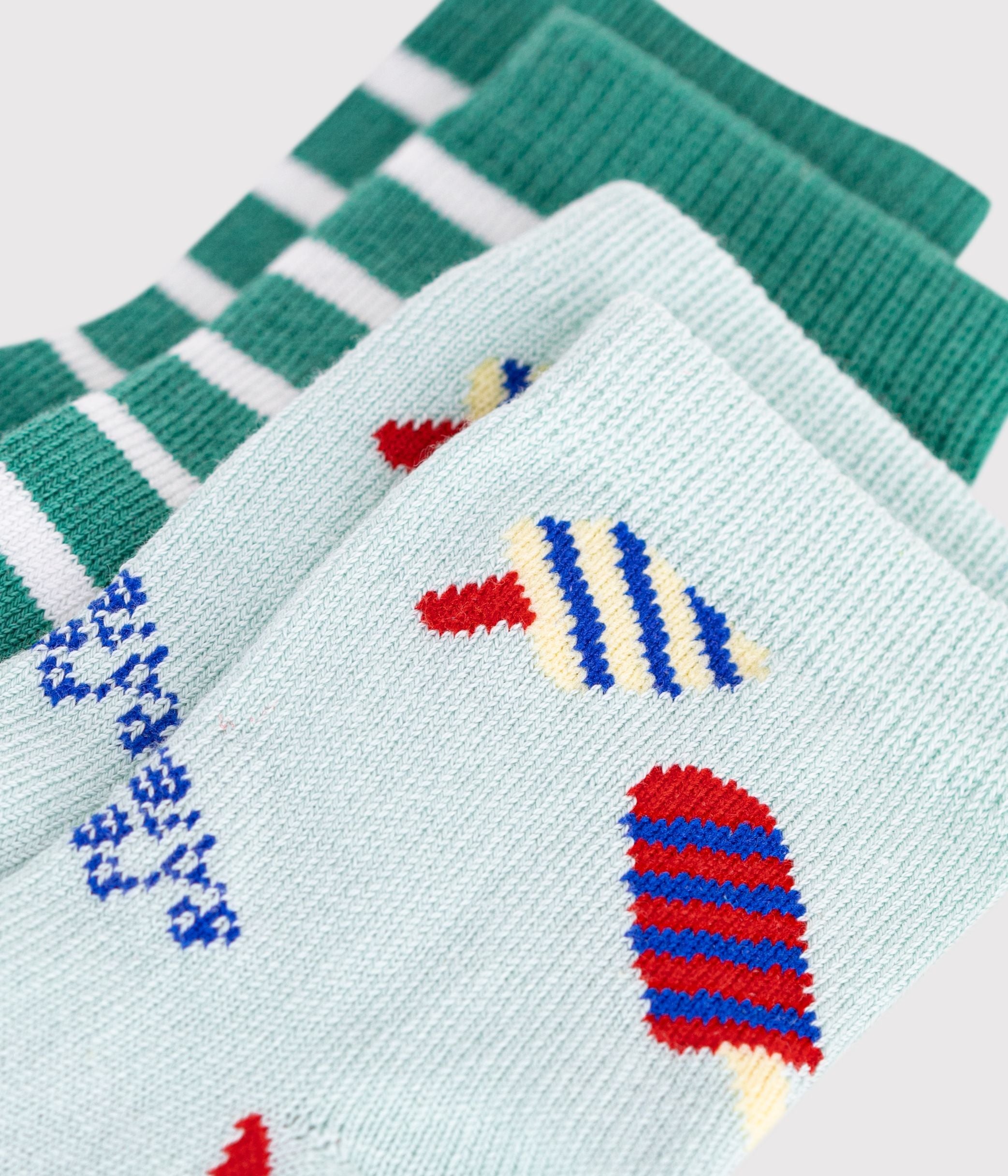 lot-de-2-paires-de-chaussettes-bébé-en-coton-imprimé-glaces-et-rayures