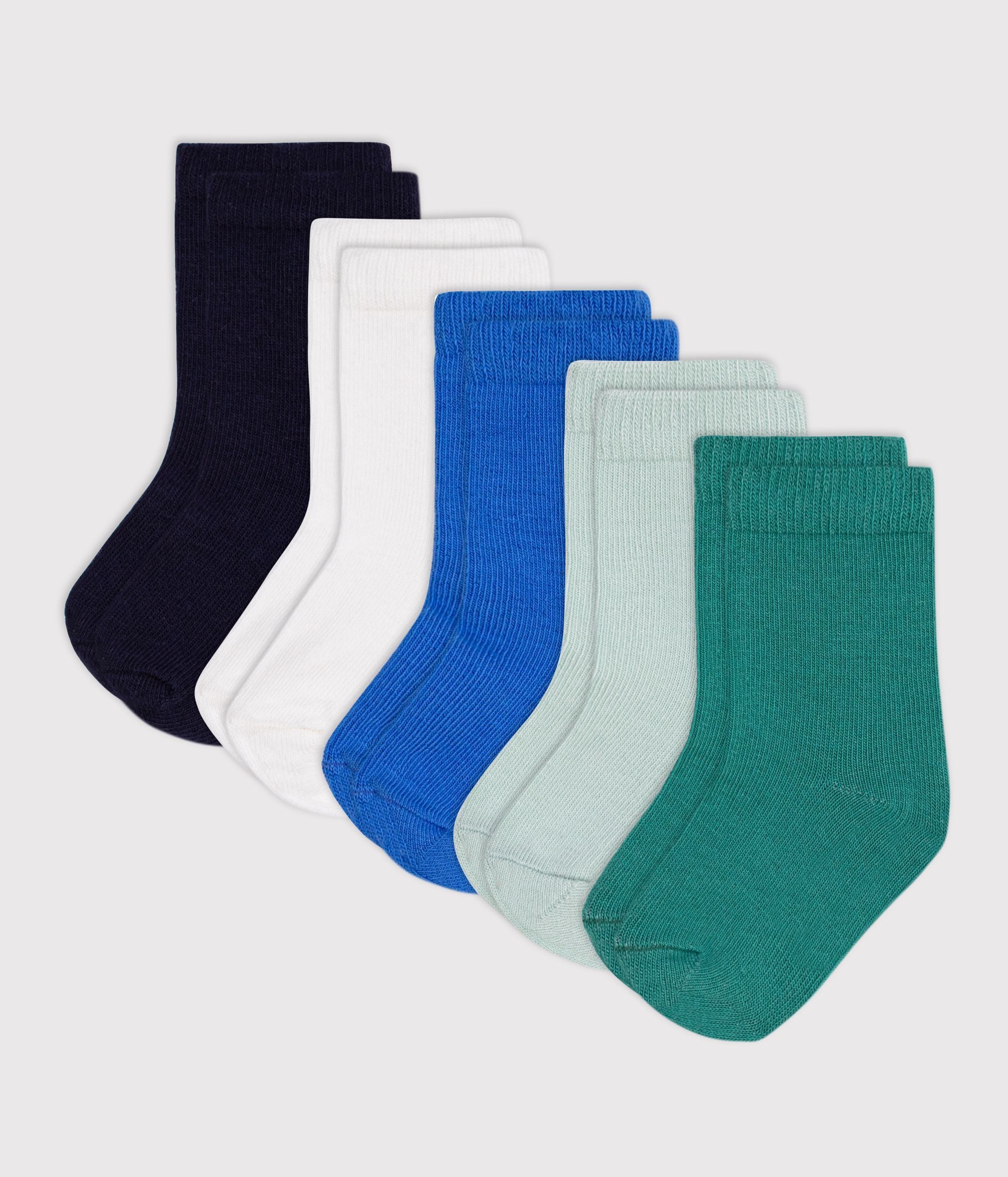 lot-de-5-paires-de-chaussettes-bébé-en-coton-unies