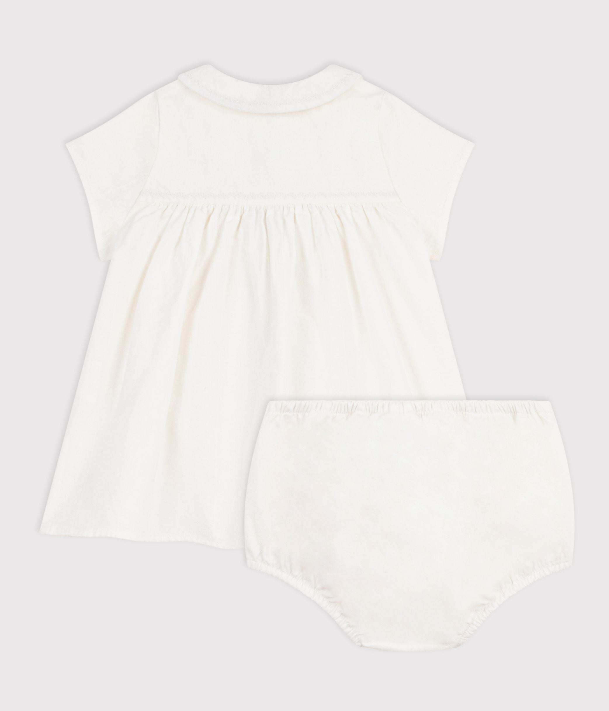 robe-bébé-en-coton/lin-avec-son-bloomer,-avec-détail-brodé