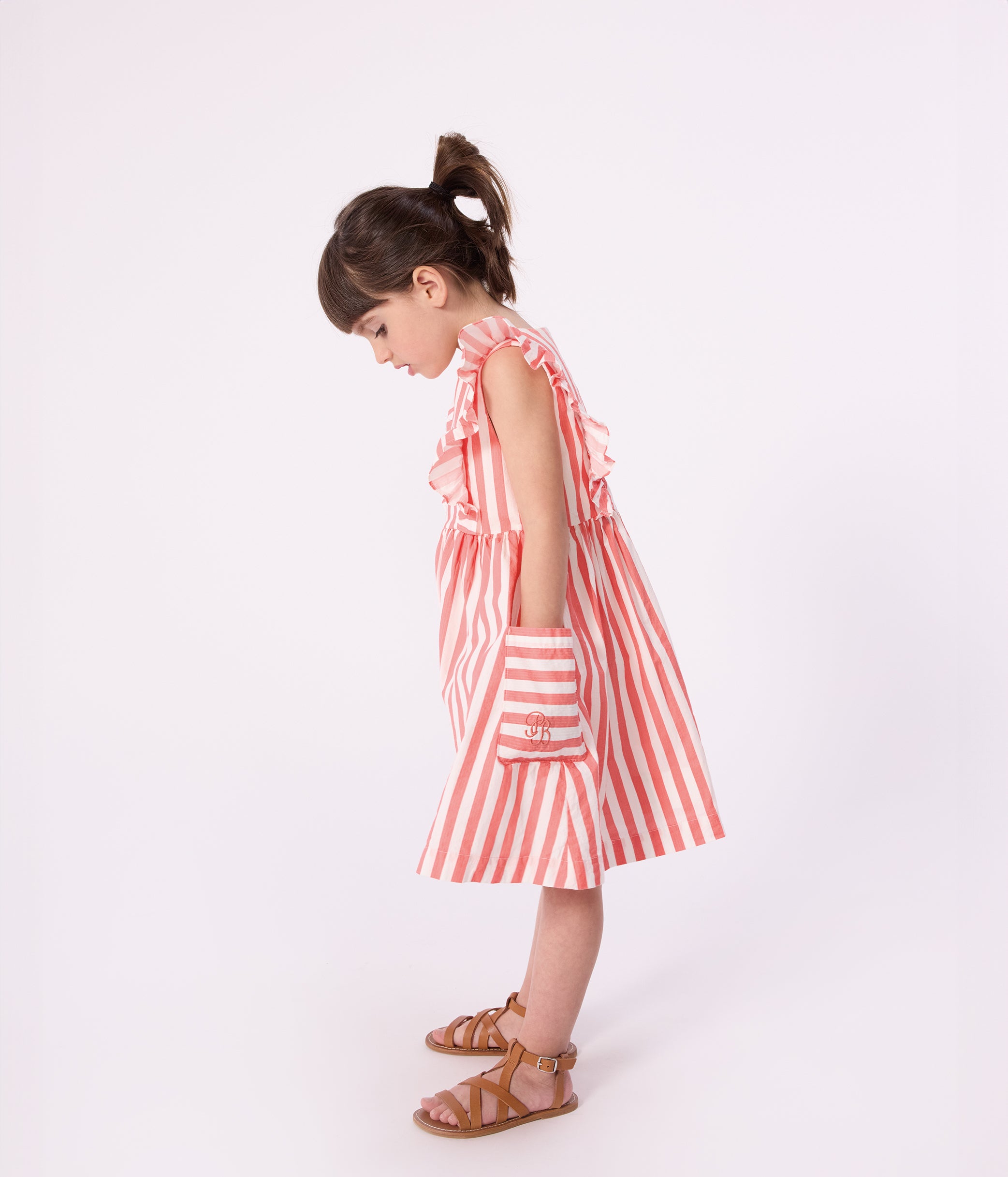 robe-sans-manches-enfant-en-coton-à-rayures