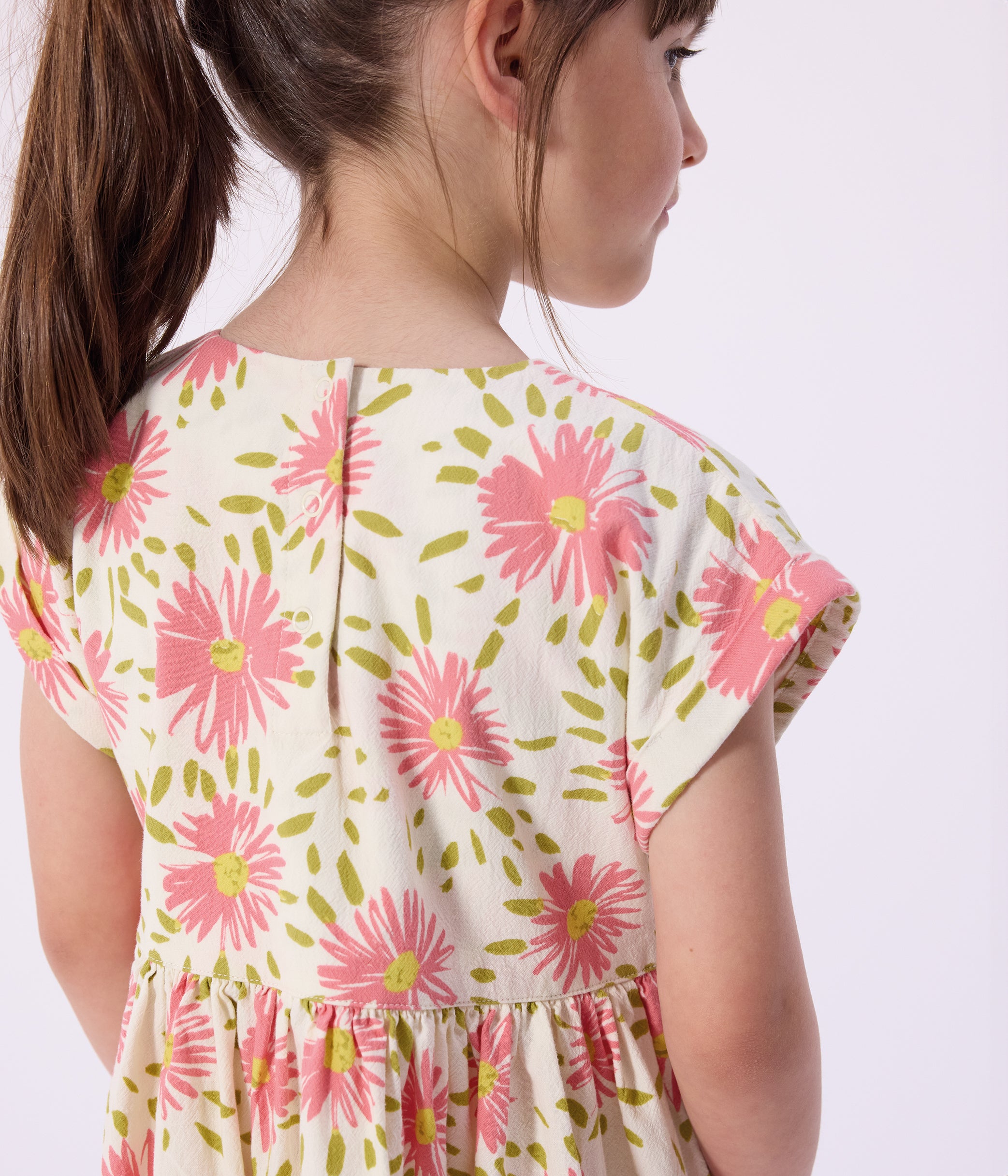 robe-enfant-manches-courtes-en-coton-à-fleurs