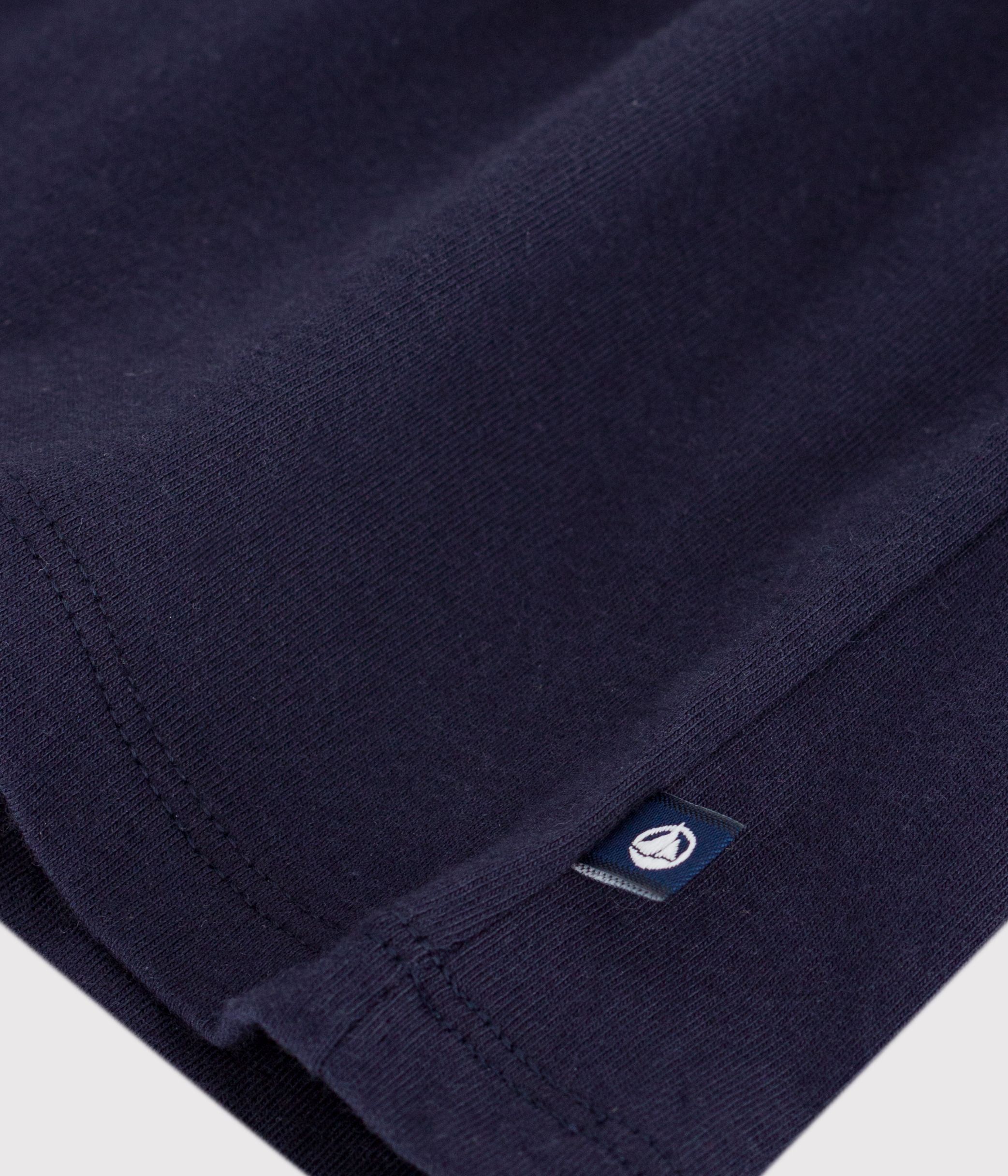 robe-bébé-en-coton-manches-courtes,-unie-avec-son-col-marin