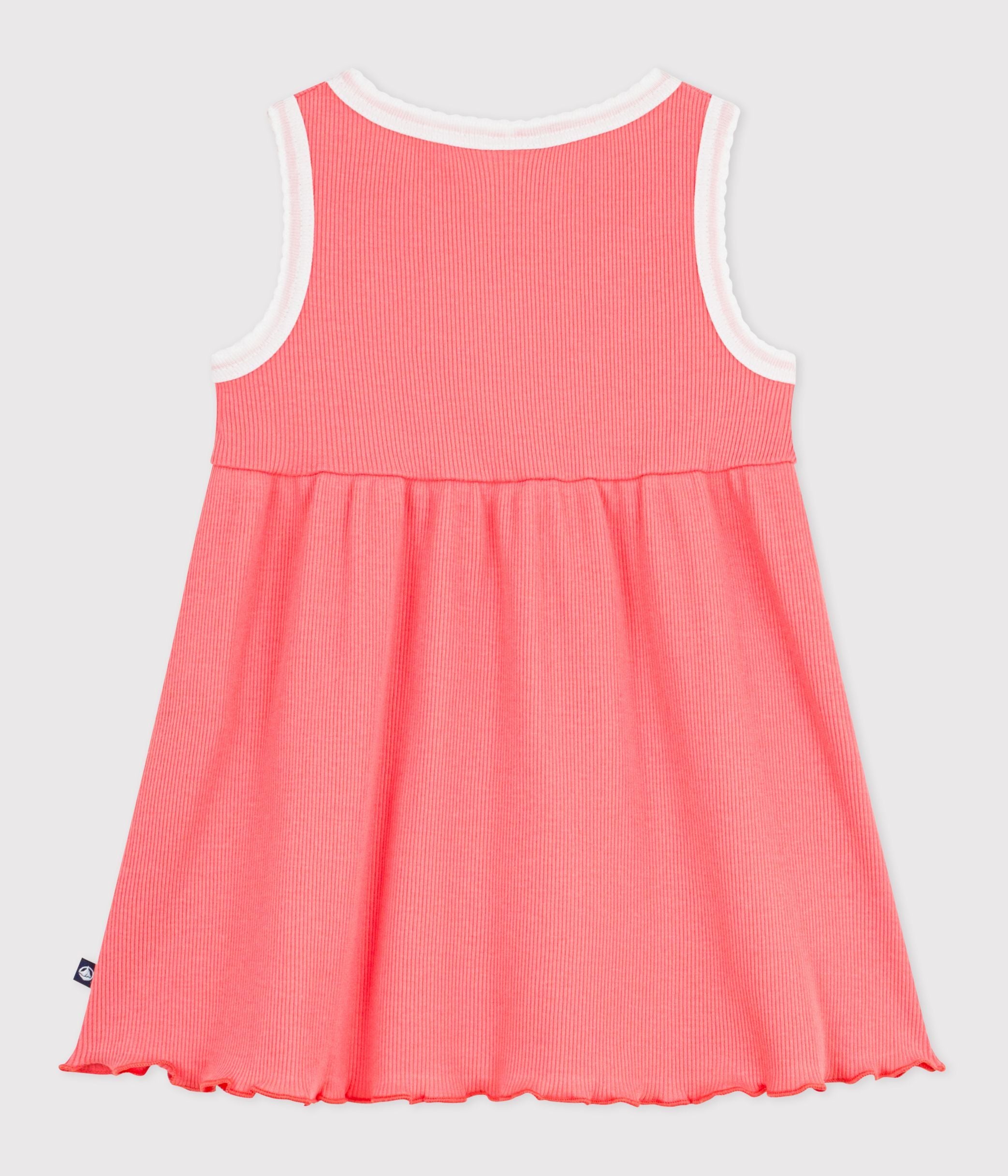 robe-bébé-en-coton-sans-manches,-unie