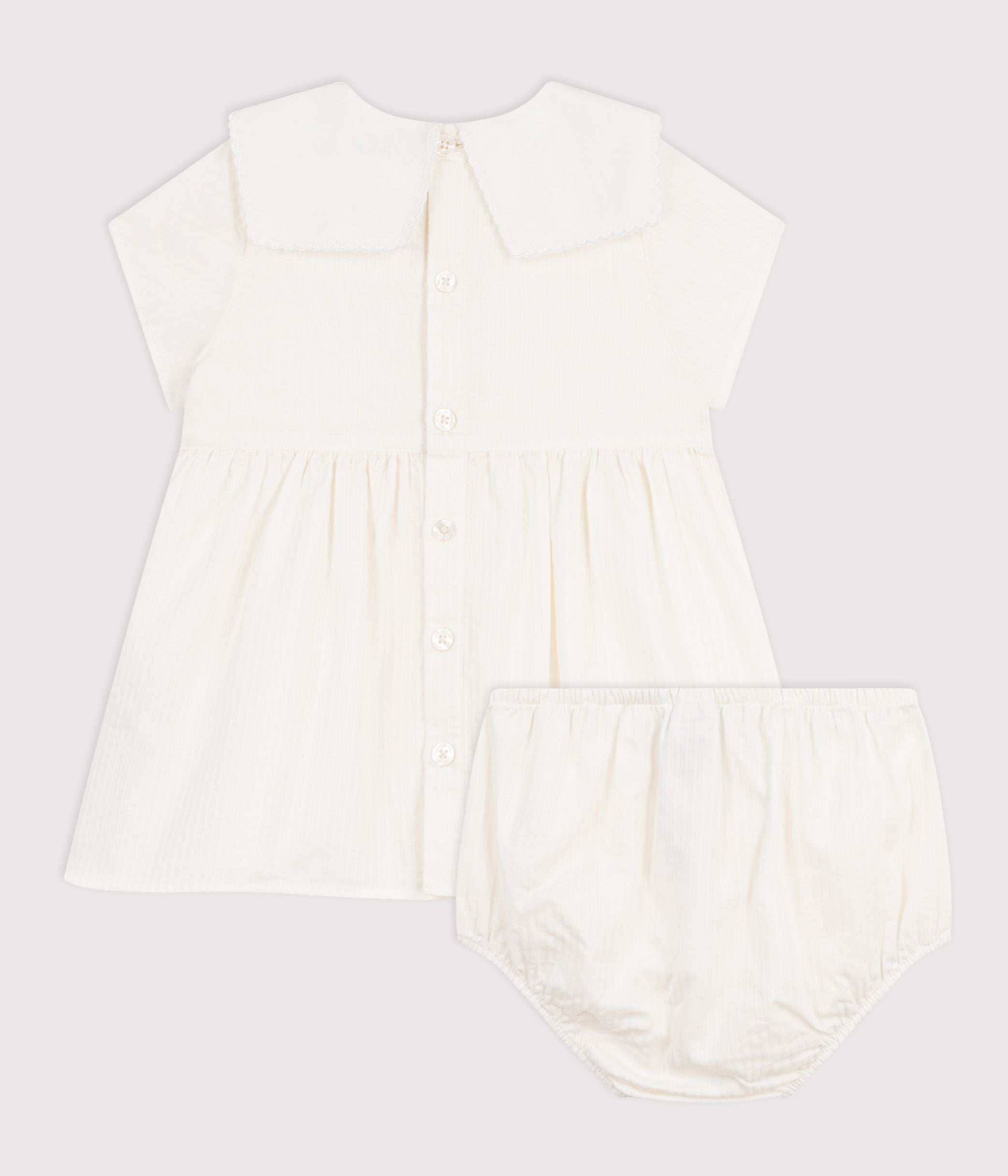 robe-bébé-en-coton/lin-manches-courtes-et-son-bloomer