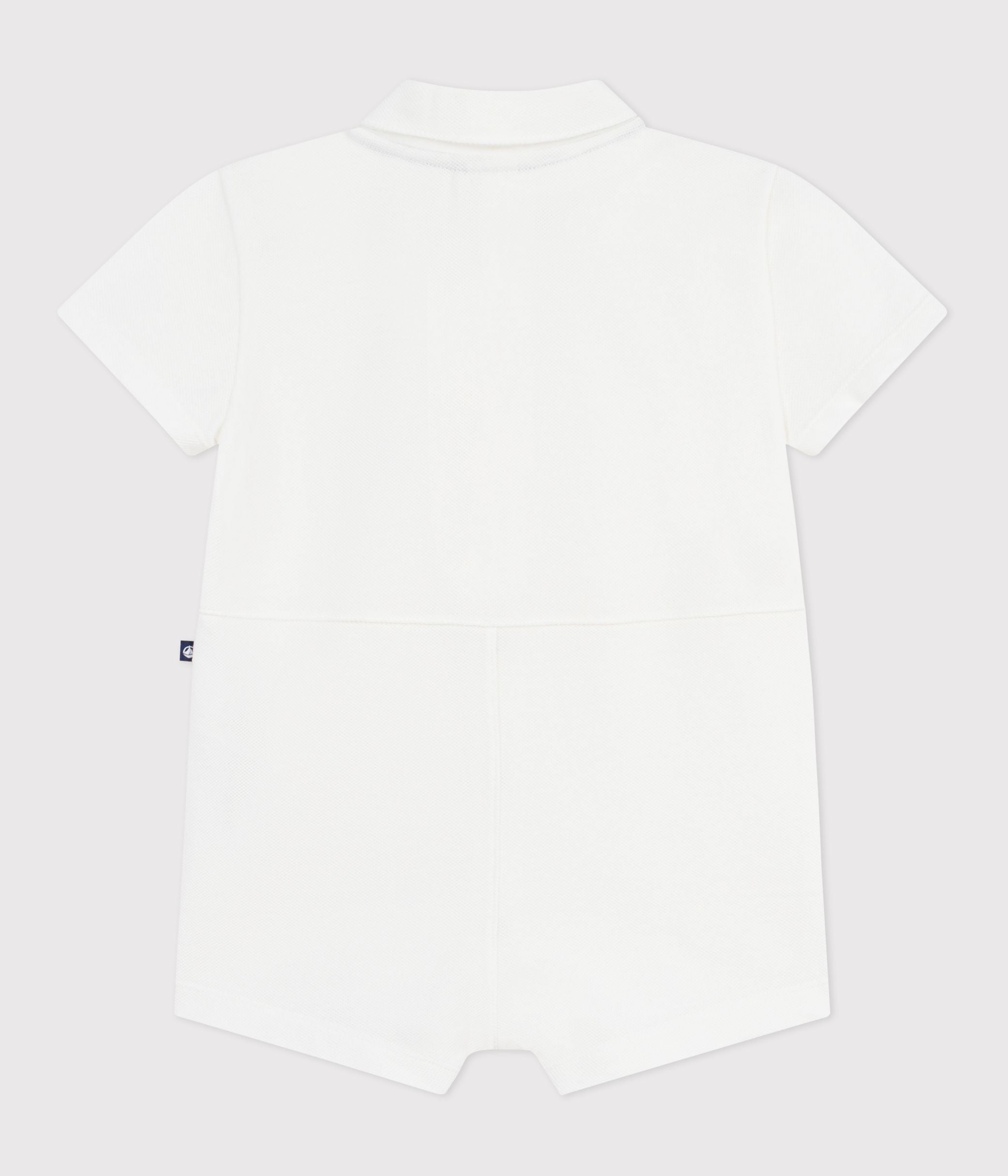 combinaison-courte-col-polo-bébé-en-coton-unie