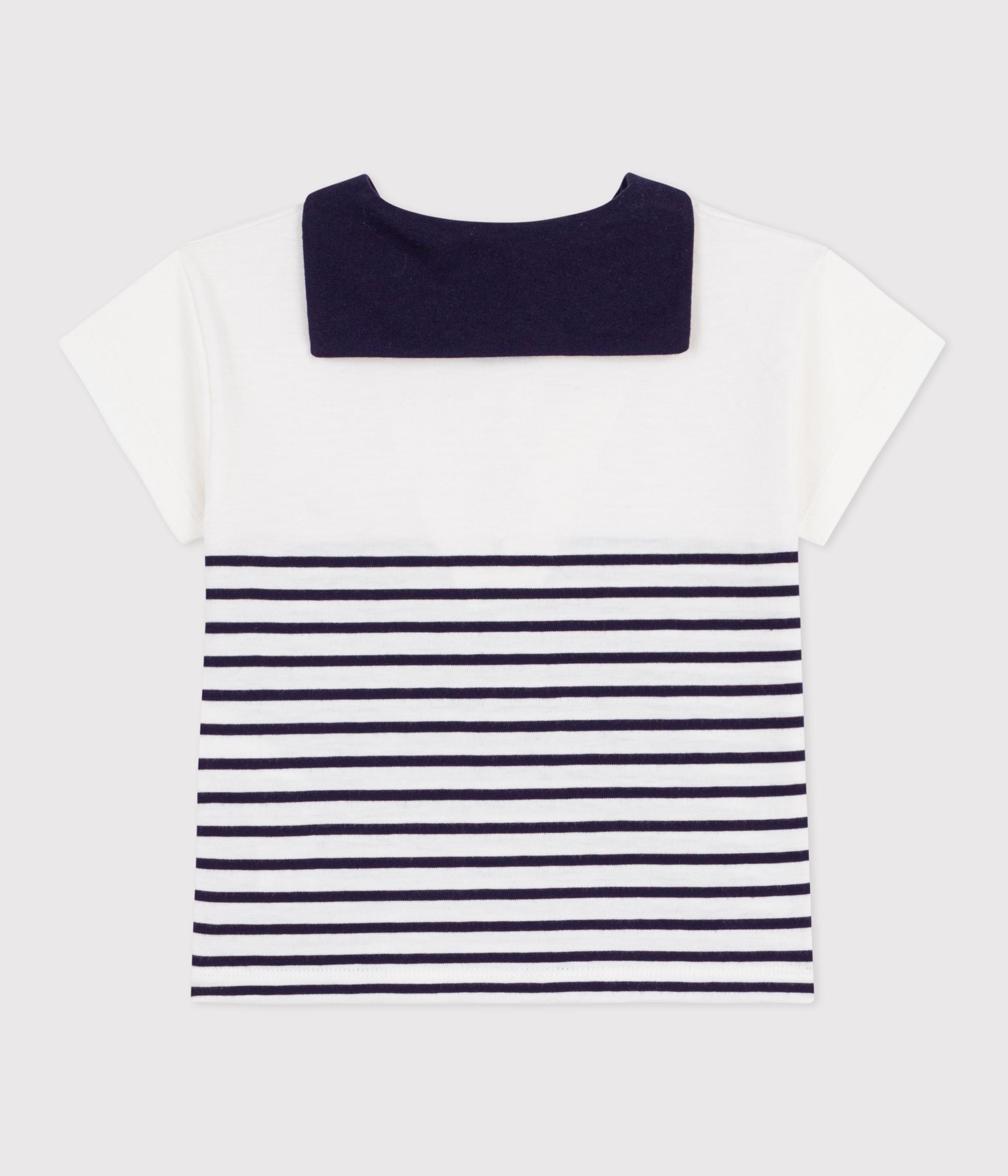 tee-shirt-bébé-en-coton-à-manches-courtes,-rayure-marinière