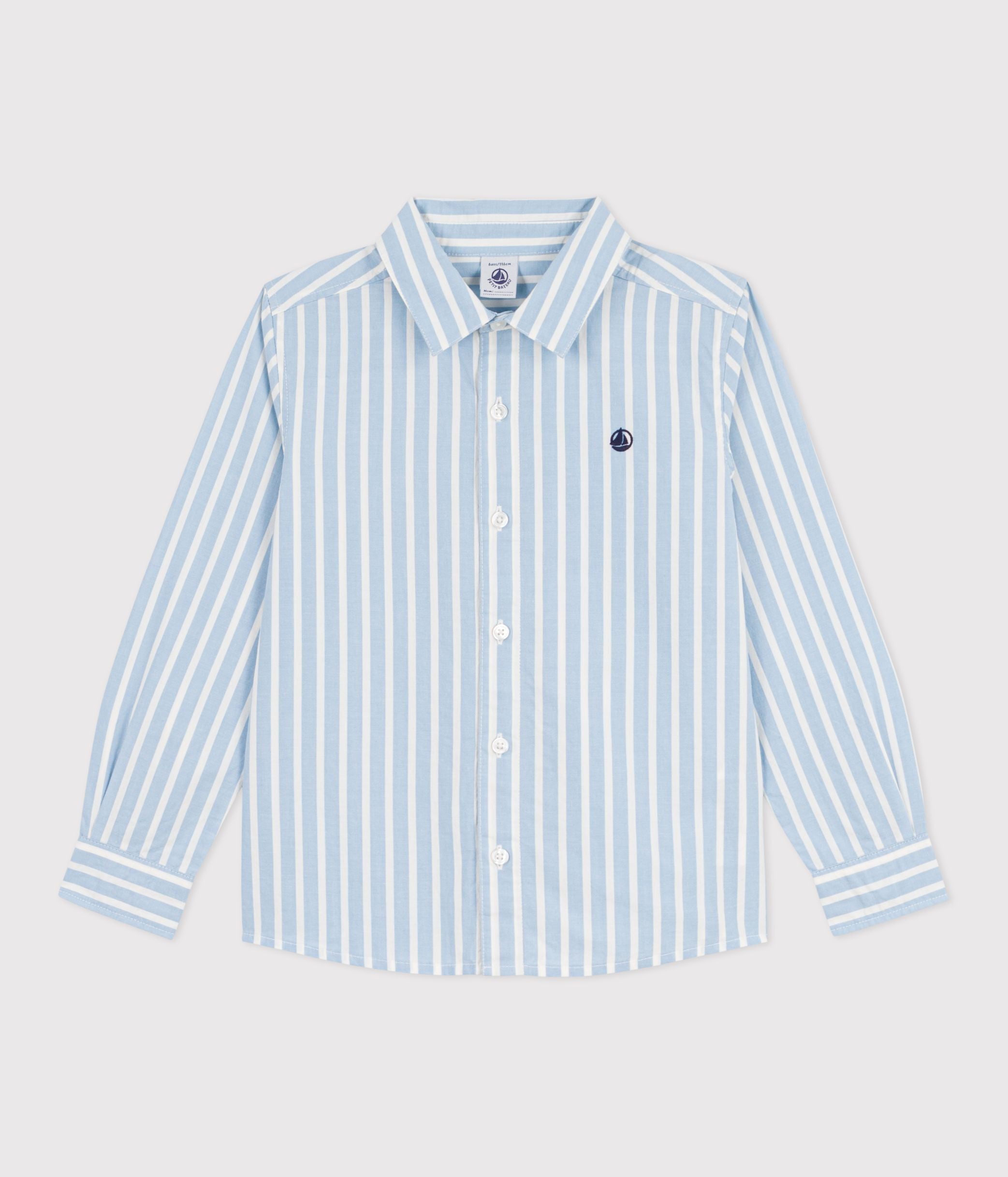 chemise-enfant-en-coton-à-manches-longues-à-rayures