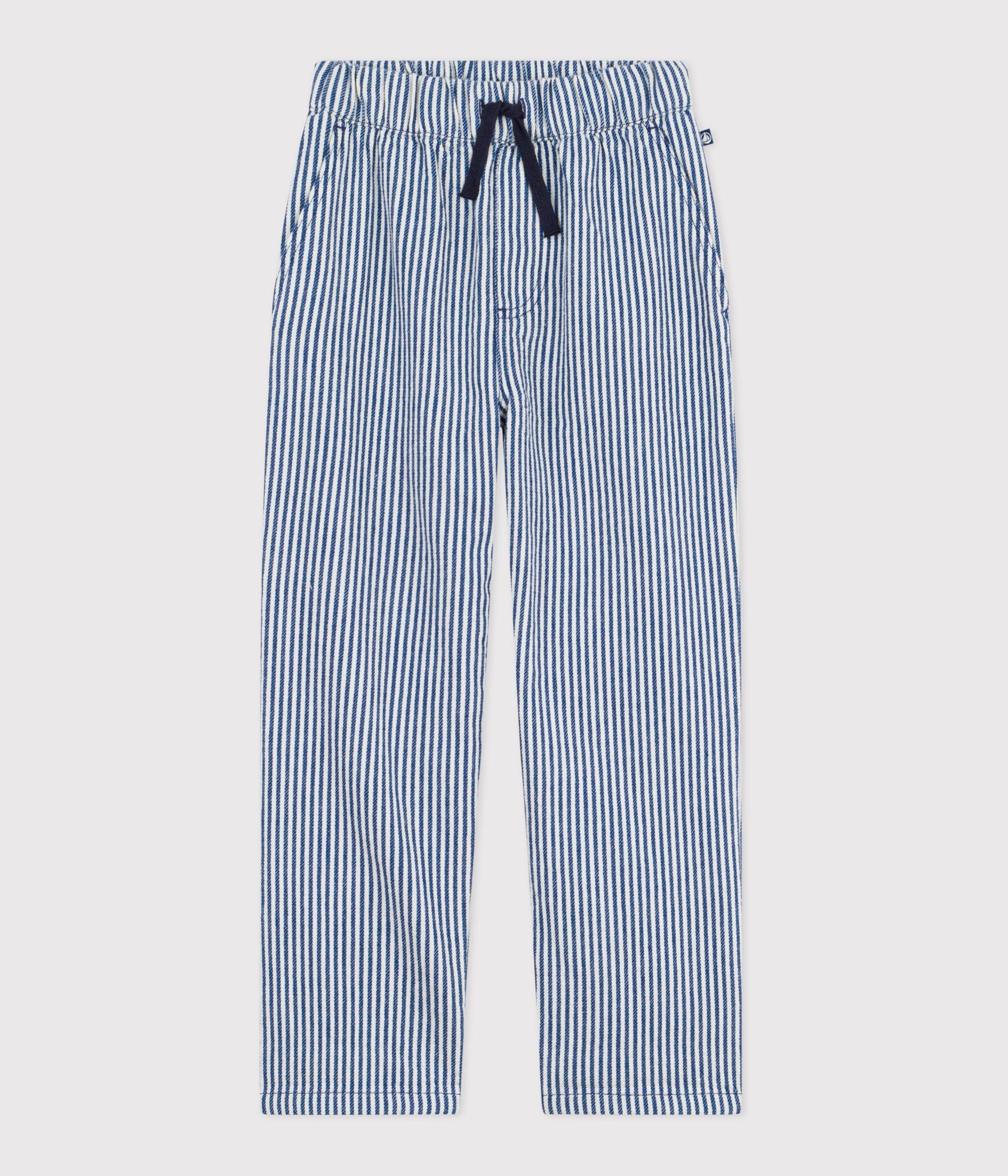 pantalon-enfant-en-coton-à-rayures
