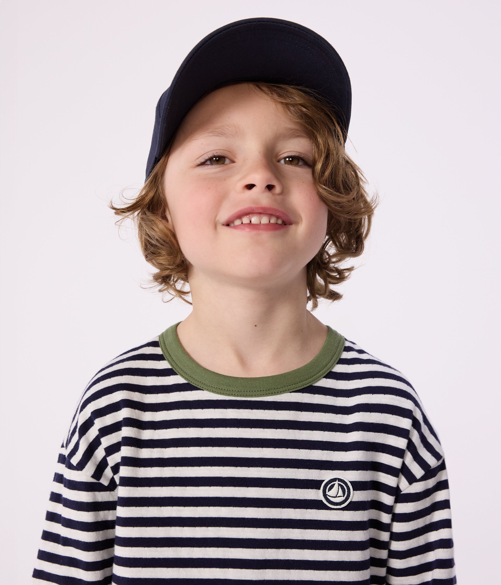 tee-shirt-enfant-manches-longues-en-coton-à-rayures