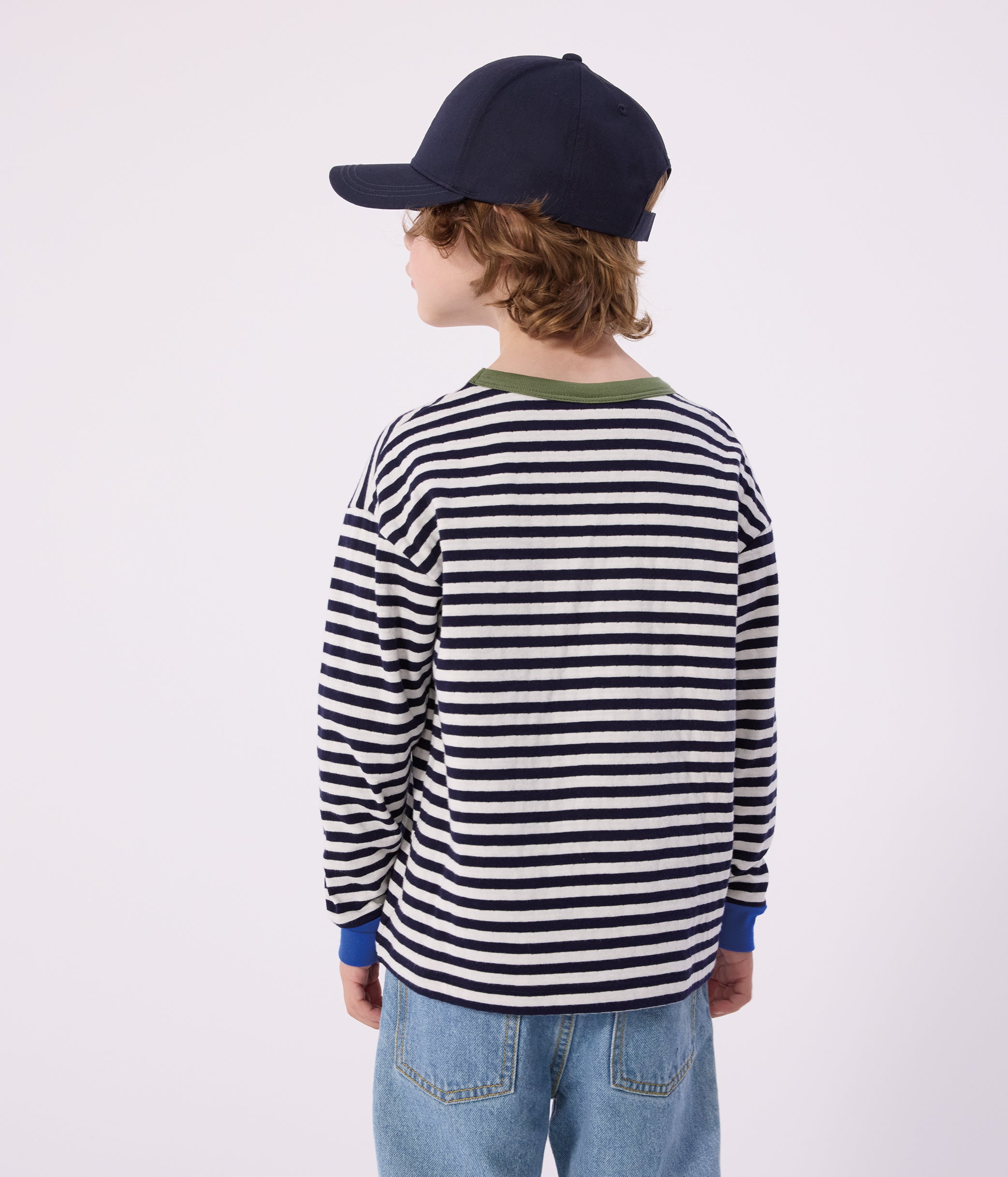 tee-shirt-enfant-manches-longues-en-coton-à-rayures