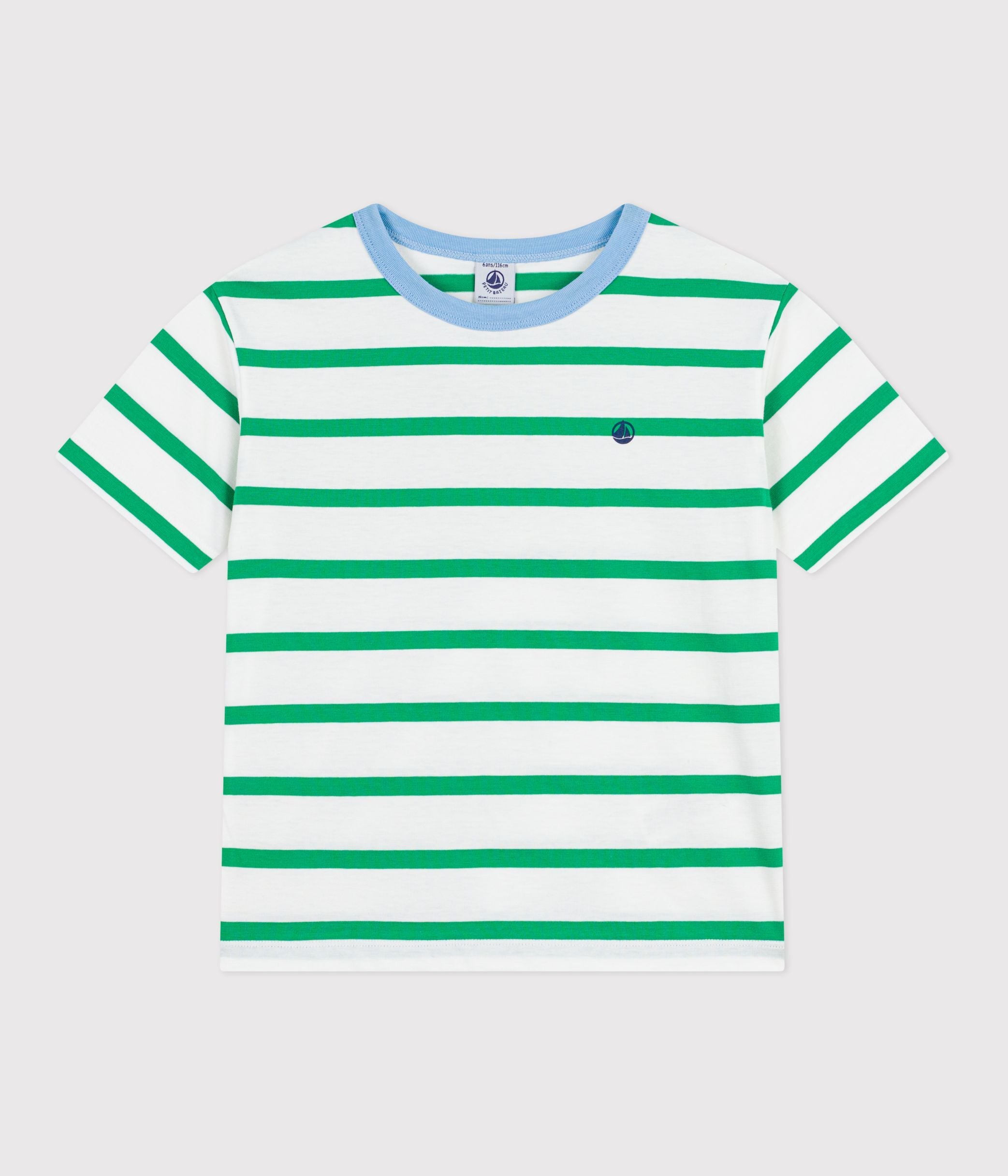 tee-shirt-enfant-manches-courtes-en-coton-à-rayures