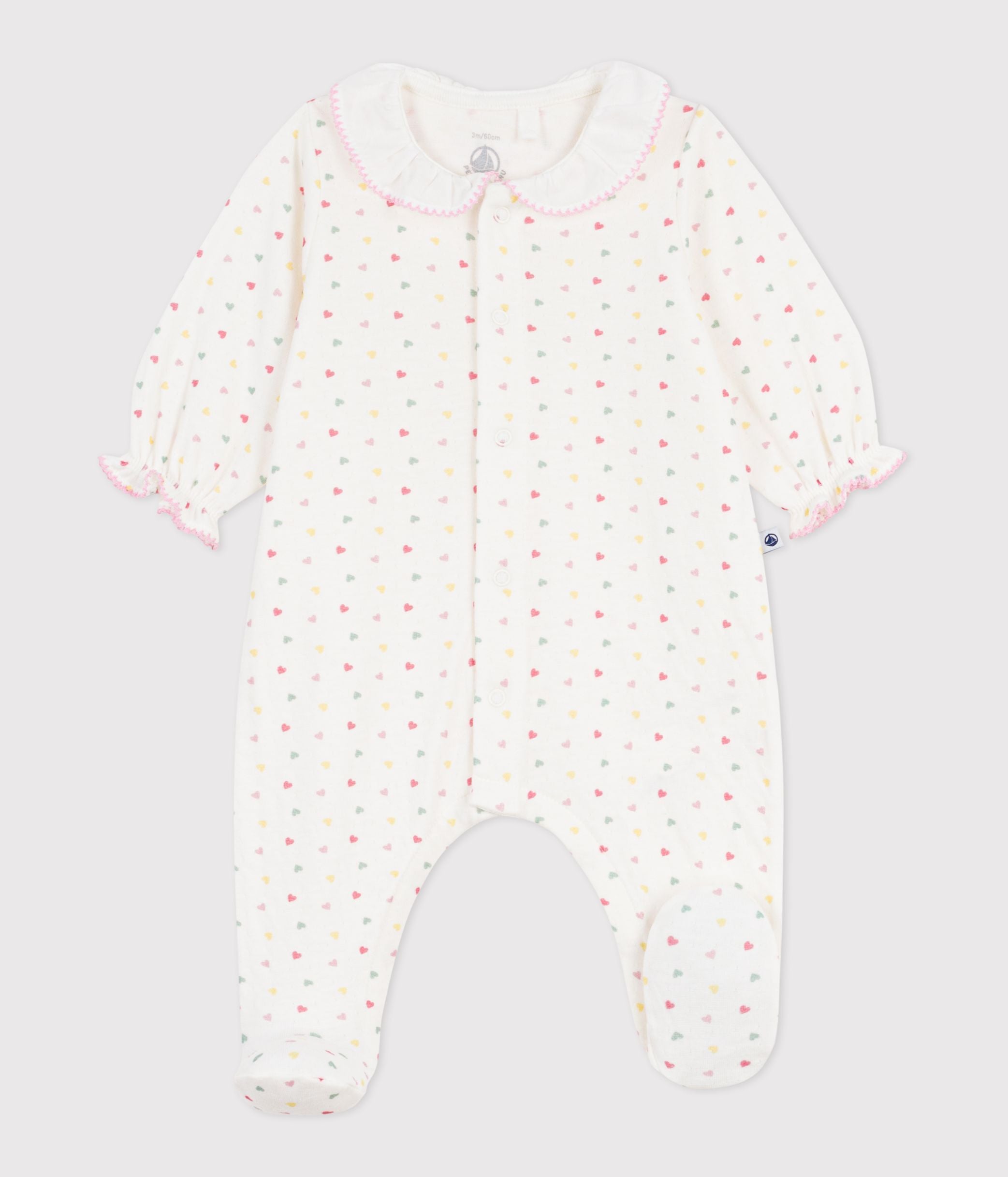 pyjama-bébé-en-tubique-à-col-fleuri
