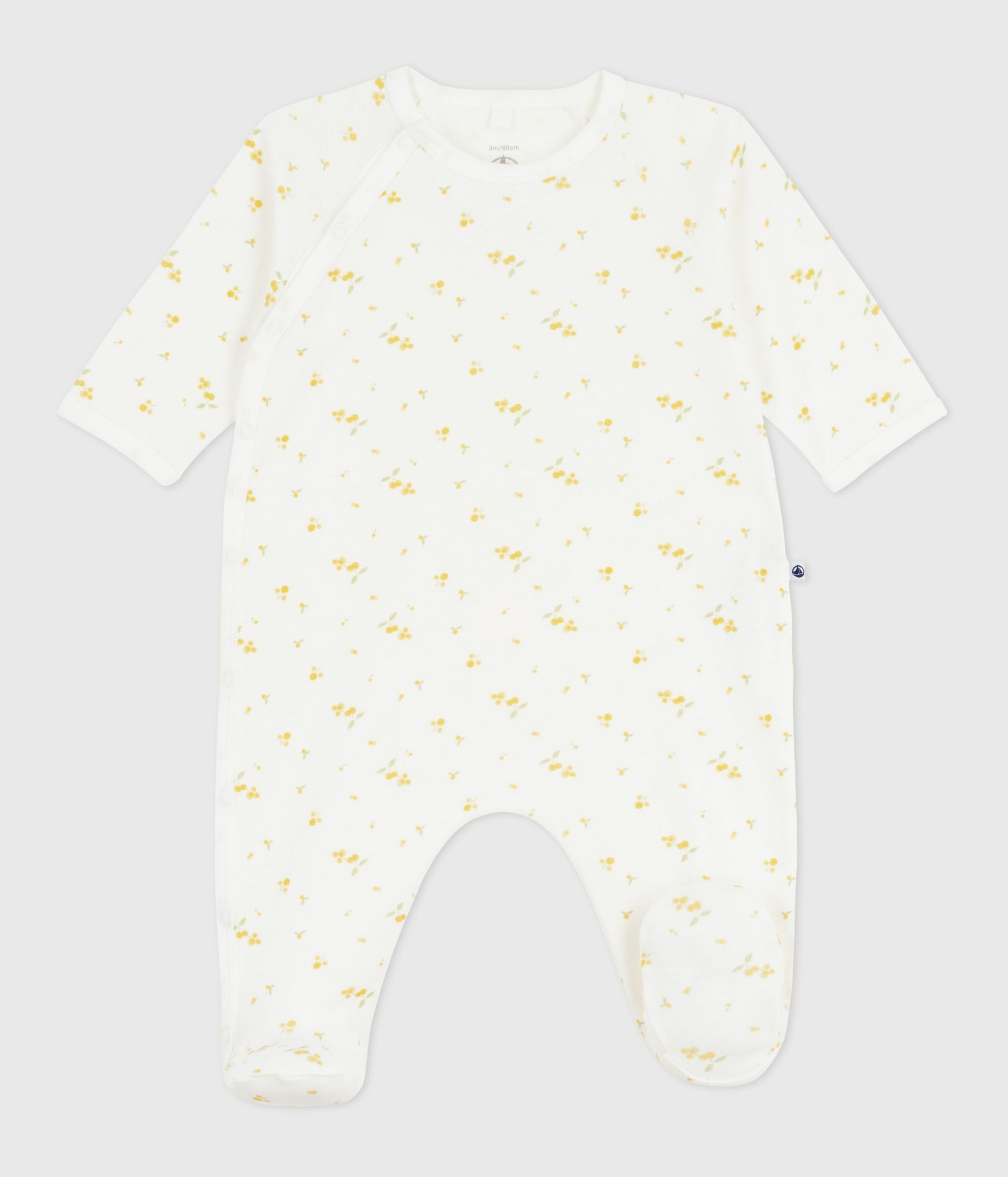pyjama-bébé-en-coton-fleuri