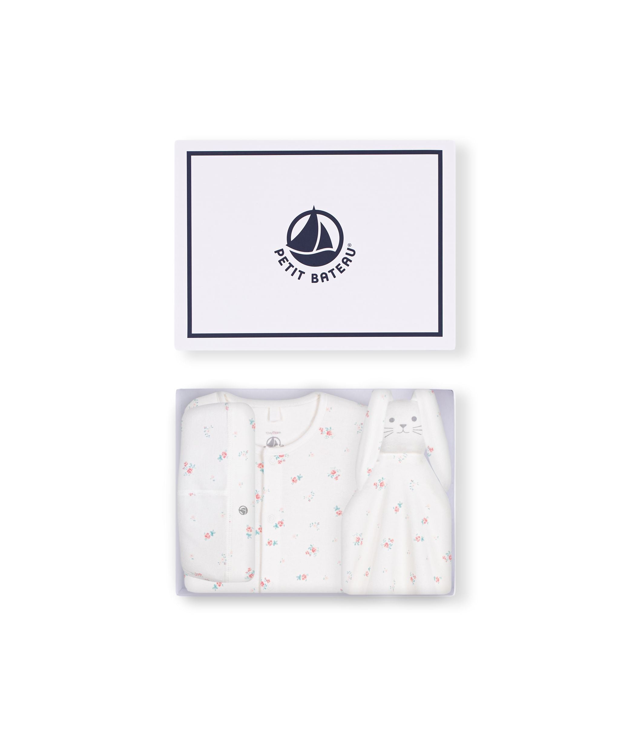 coffret-cadeau-naissance-en-coton-imprimé-fleuri